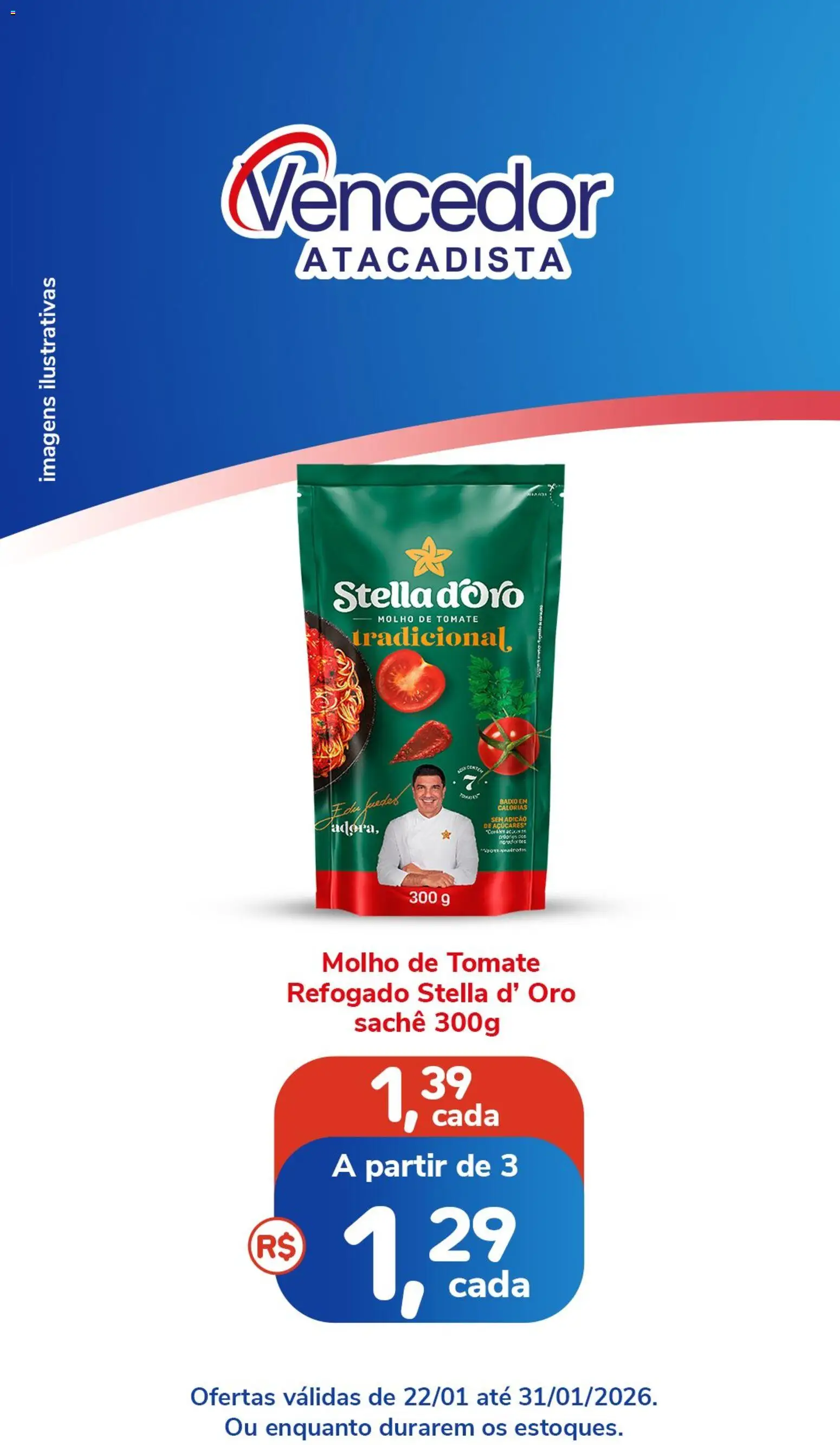 Vencedor Atacadista Folheto - válido de 22.01.2026 | Página: 1 | Produtos: Molho de tomate, Baixo