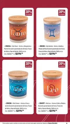 Vista previa de Home Interiors catálogo Magia de las Velas , nuevo folleto de la tienda, válido en México a partir del 31.03.2025 | Página: 34 | Productos: Frasco, Vela
