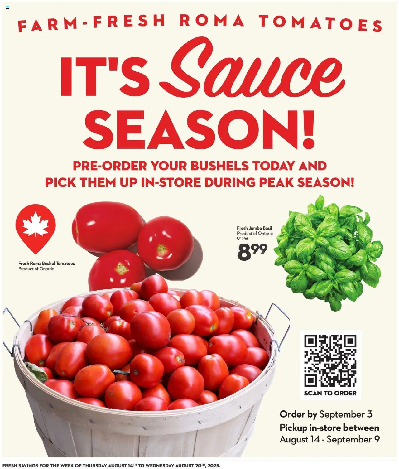 Longo's flyer valid from 14.08.2025 | Page: 8 | Products: Tomatoes
