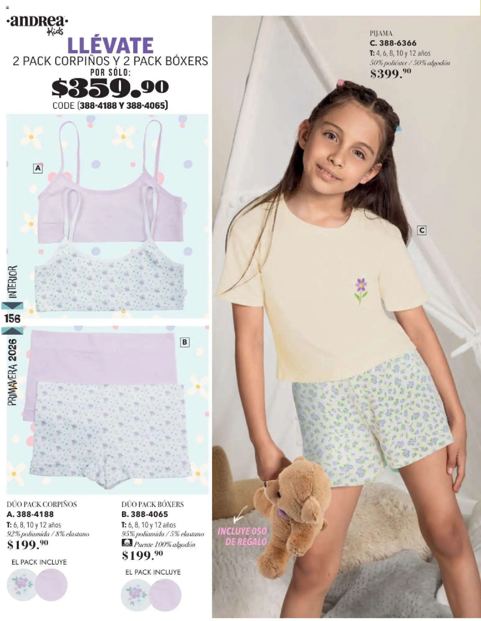 Nuevas ofertas de Andrea válidas en toda la República Mexicana desde el 25.01.2026. ¡Encuentra las mejores ofertas en Andrea catálogo Infantil! | Página: 112 | Productos: Pijama, Boxers, Algodón