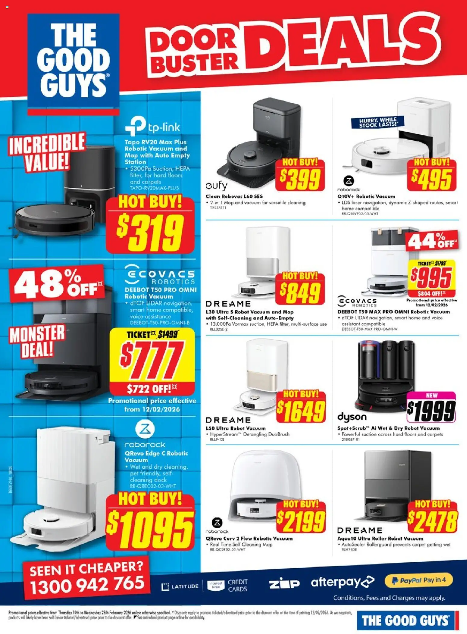 The Good Guys catalogue - valid from 18.02.2026 | Page: 20 | Products: Door, Carpet, Mop, Robot