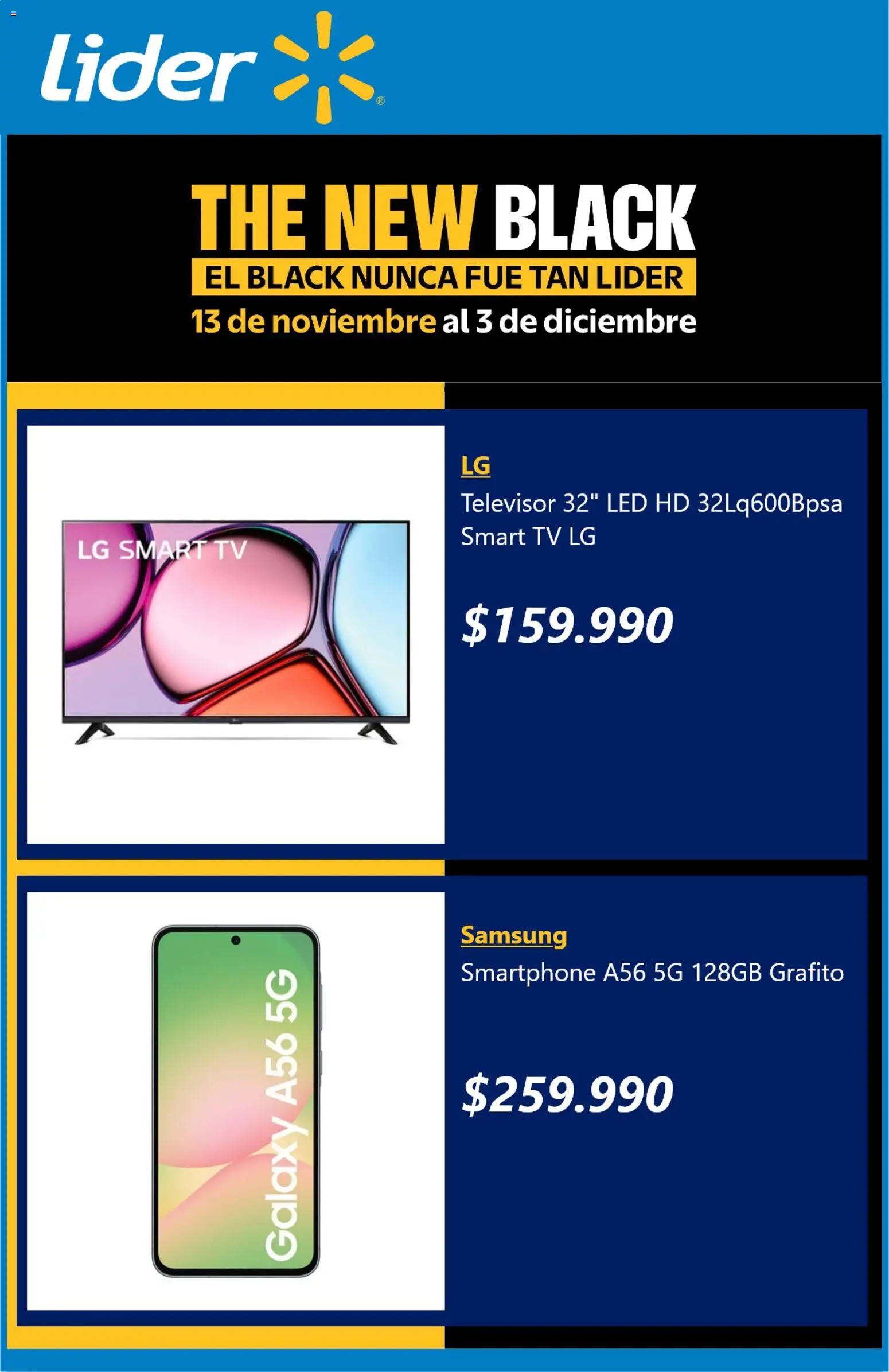Lider - Black Friday │ válido desde el 13.11.2025 | Página: 3 | Productos: Televisor, Smartphone
