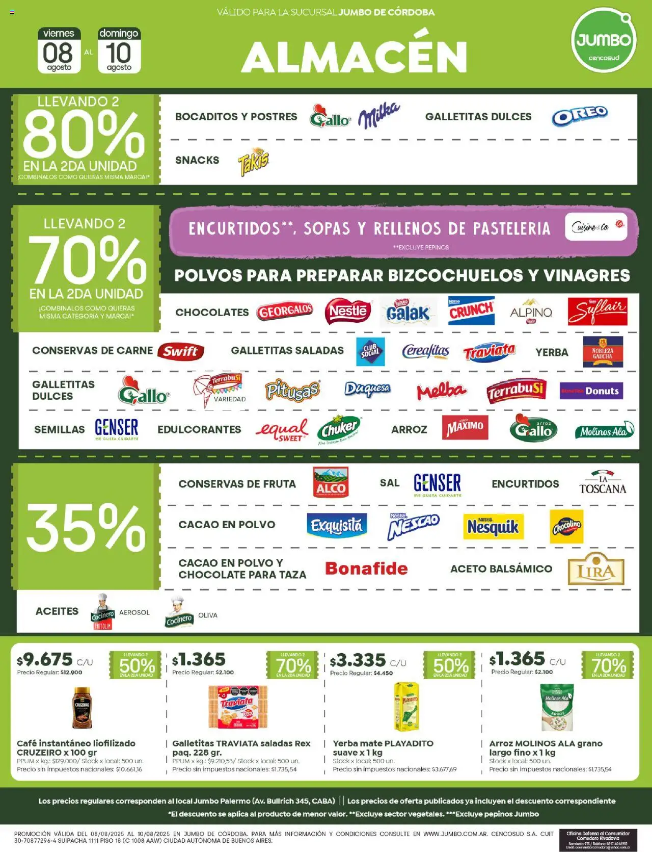 Jumbo - Ofertas | Córdoba │ válido desde el 08.08.2025 | Página: 2 | Productos: Teléfono, Taza, Oliva, Arroz