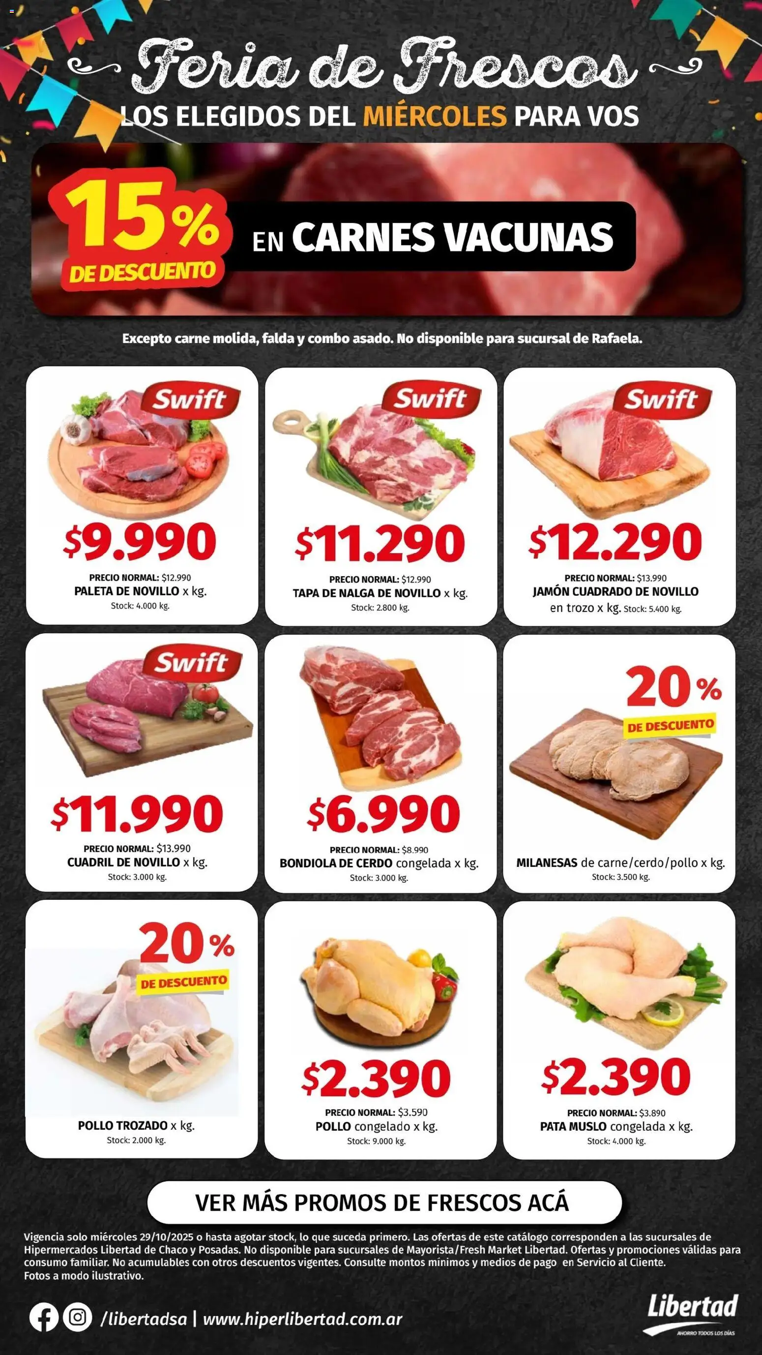 Hipermercado Libertad catálogo solo │ válido desde el 29.10.2025 | Página: 2 | Productos: Falda, Pollo, Paleta, Cerdo