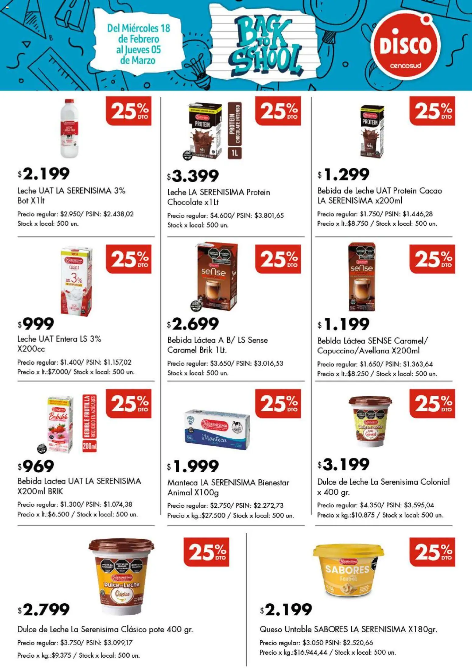 Disco - FOLLETO VUELTA AL COLE MASIVOS │ válido desde el 18.02.2026 | Página: 9 | Productos: Disco, Dulce de leche, Manteca, Chocolate