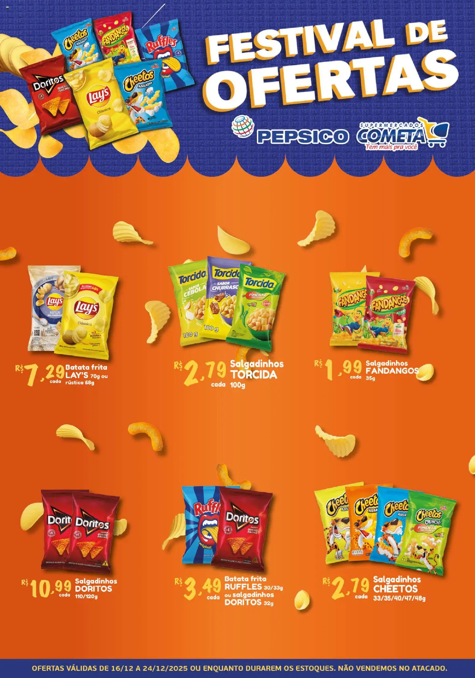 Cometa Supermercados Folheto - válido de 16.12.2025 | Página: 1 | Produtos: Salgadinhos, Cheetos, Batata, Batata frita