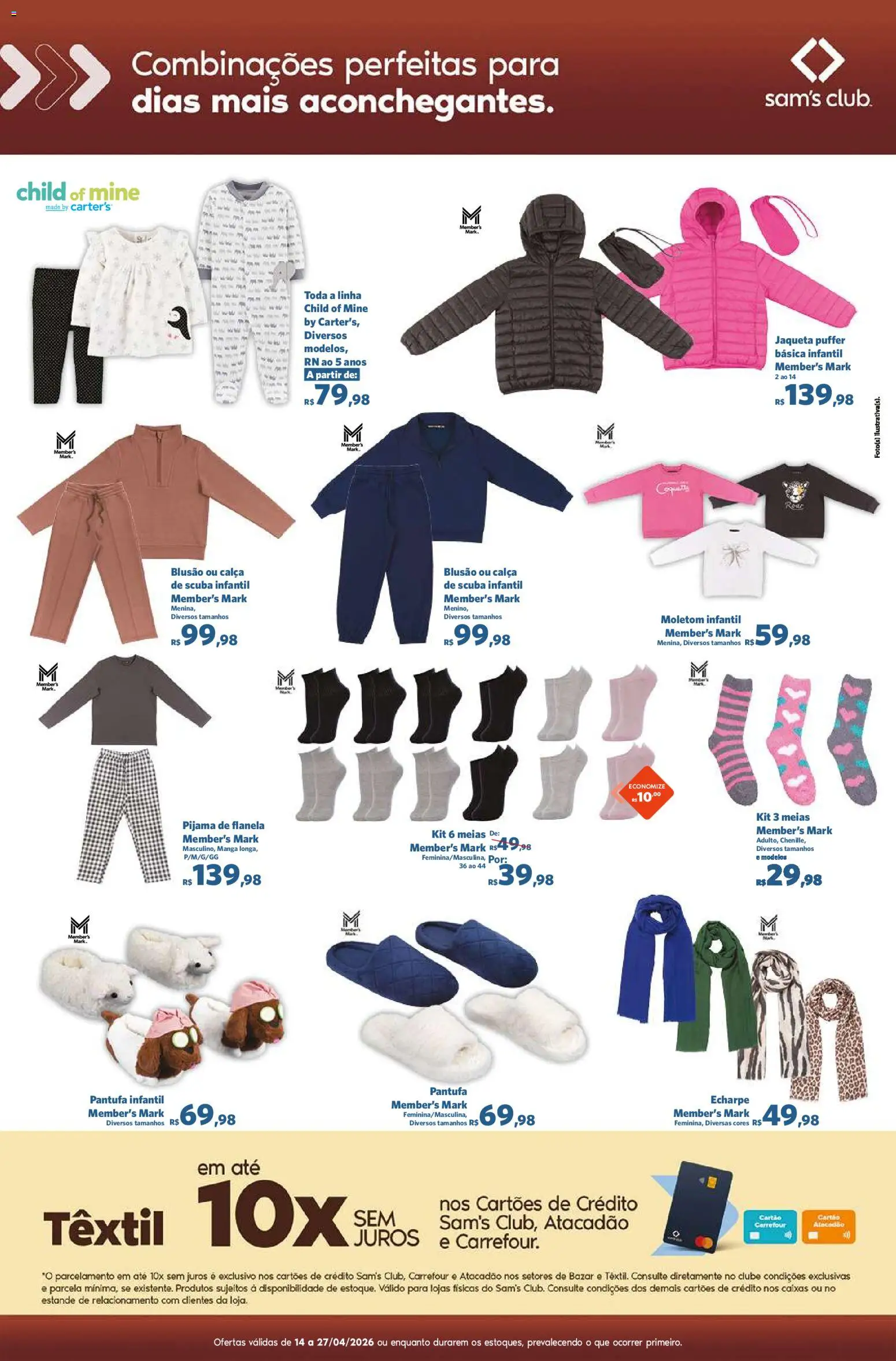 Sam's Club Folheto - válido de 14.04.2026 | Página: 3 | Produtos: Jaqueta, Calça, Meias, Flanela