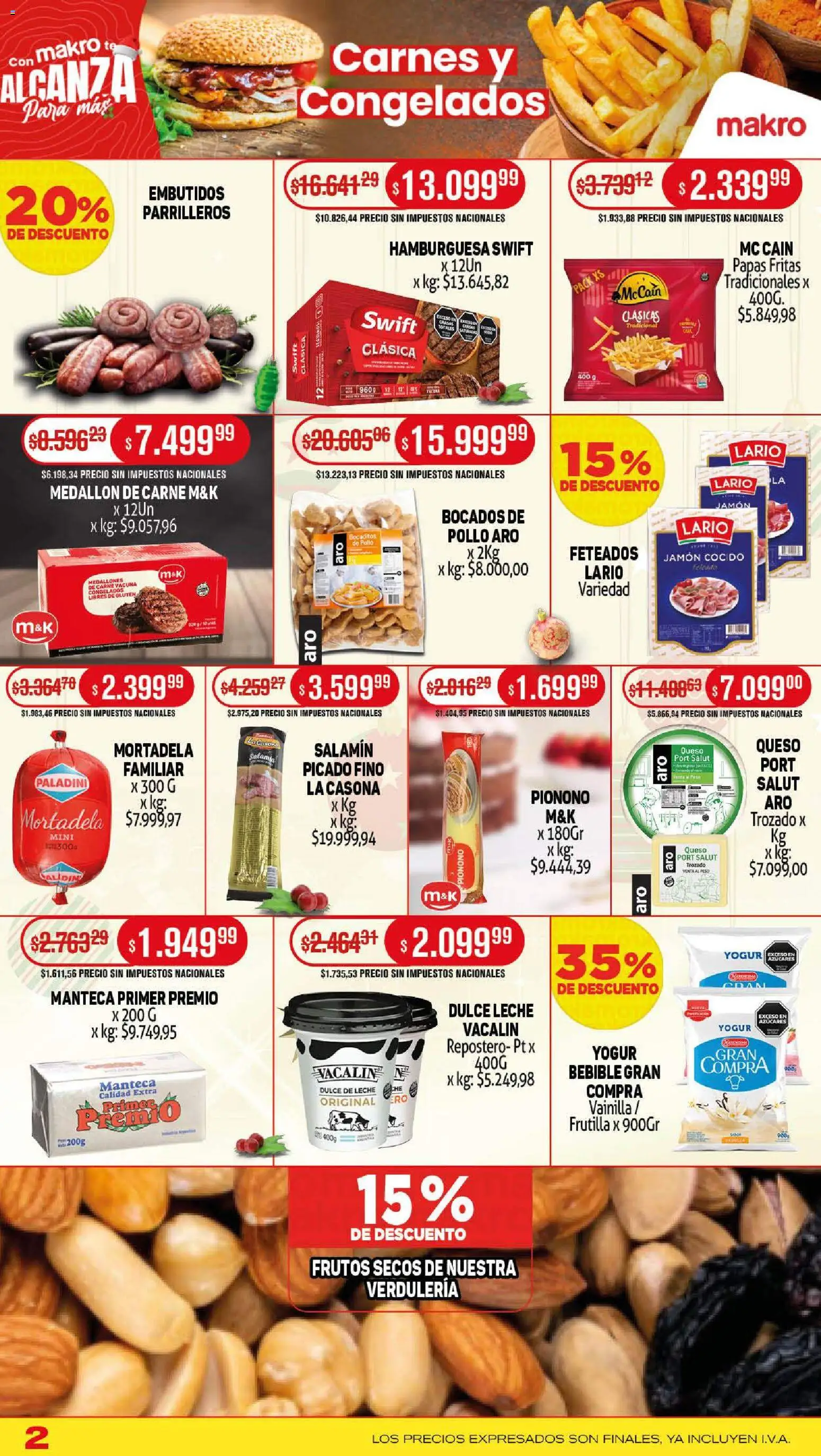 Makro ofertas │ válido desde el 01.12.2025 | Página: 2 | Productos: Pollo, Manteca, Queso, Jamón