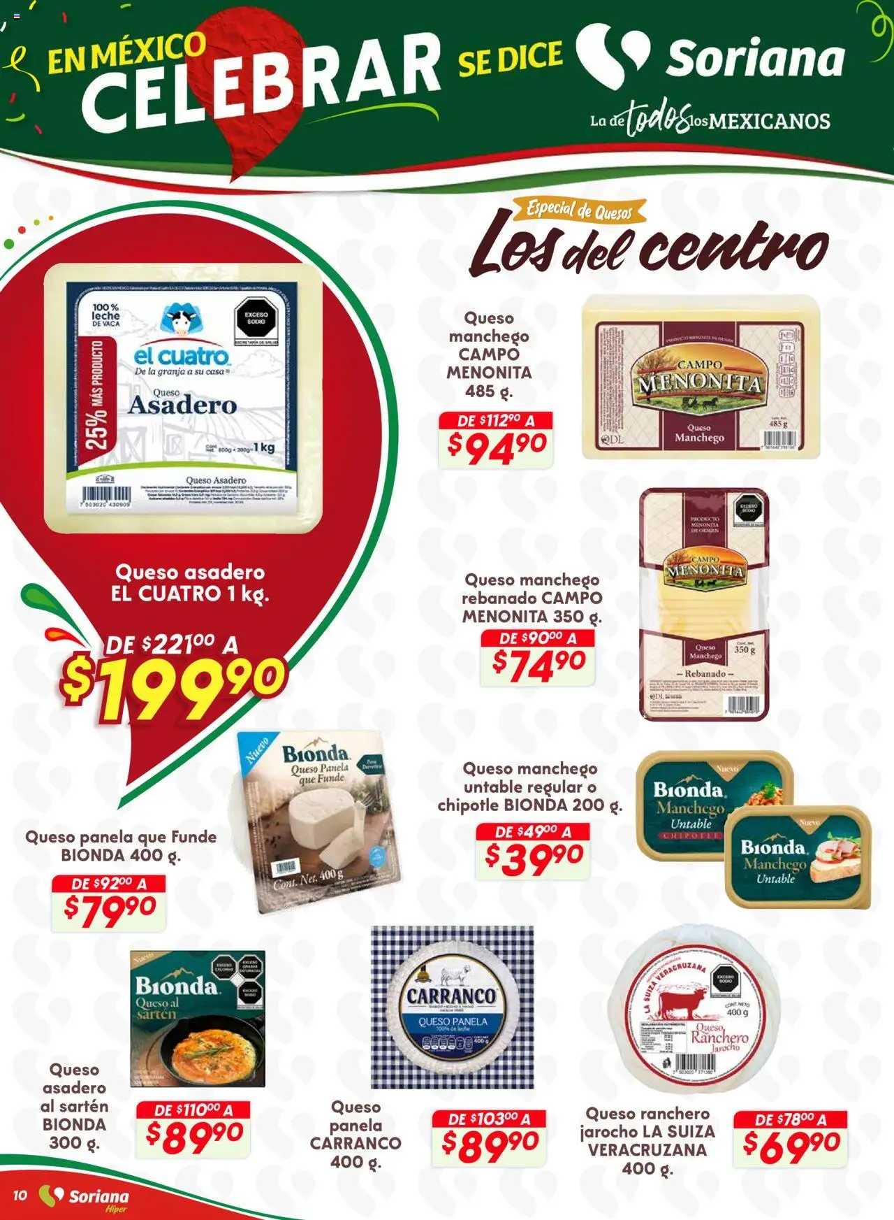 Nuevas ofertas de Soriana válidas en toda la República Mexicana desde el 18.09.2025. ¡Encuentra las mejores ofertas en Soriana - Preciazazaso Híper: Edo Mex, Gro, Hgo, Mor, Pue, Qto, Tlax, Ver! | Página: 17 | Productos: Leche, Queso, Sartén