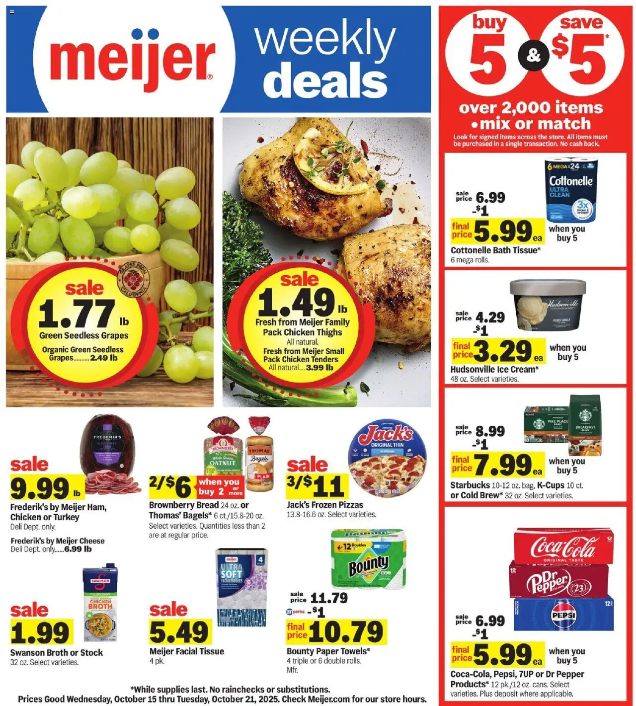 Meijer Weekly Ad - valid from 15.10.2025 | Page: 1 | Products: Bath, Cheese, Bread, Pepper