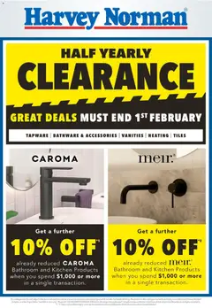 Preview of Harvey Norman - Bathroom Clearance - valid from 25.12.2025
