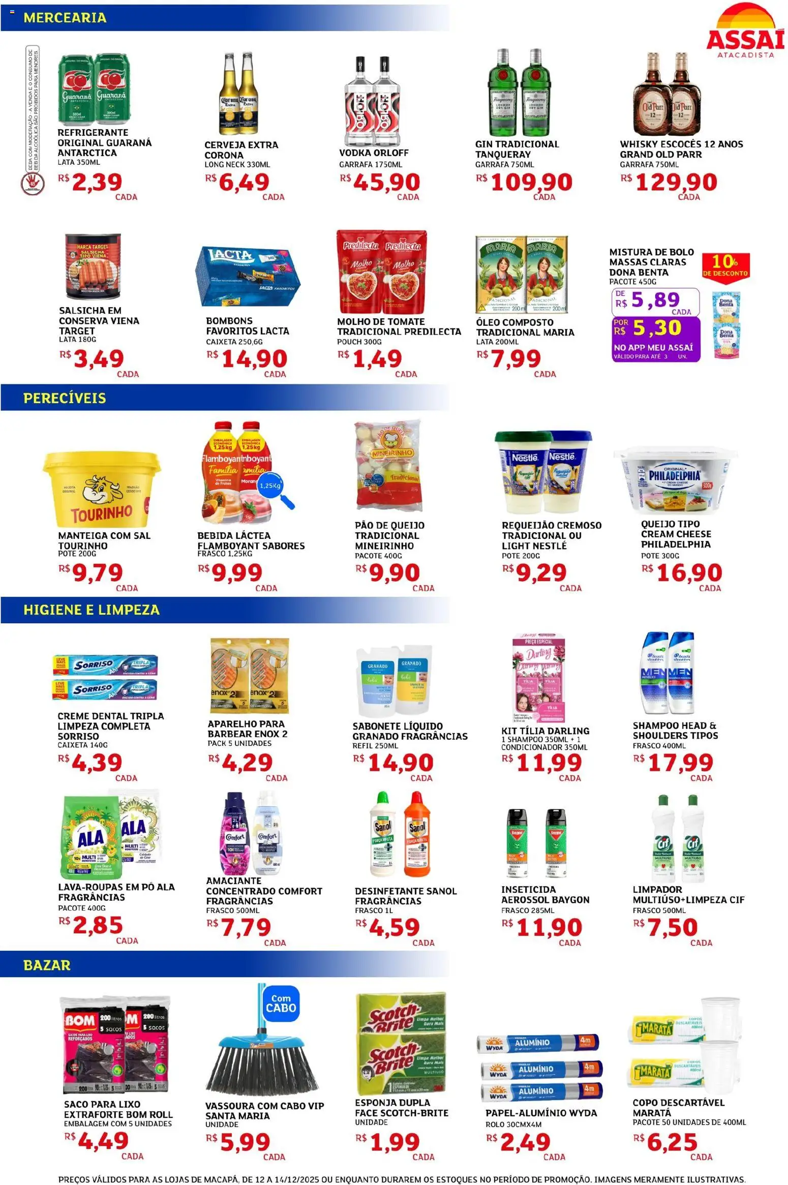 Assaí Atacadista Folheto - válido de 12.12.2025 | Página: 2 | Produtos: Brie, Sabonete, Amaciante, Cabo