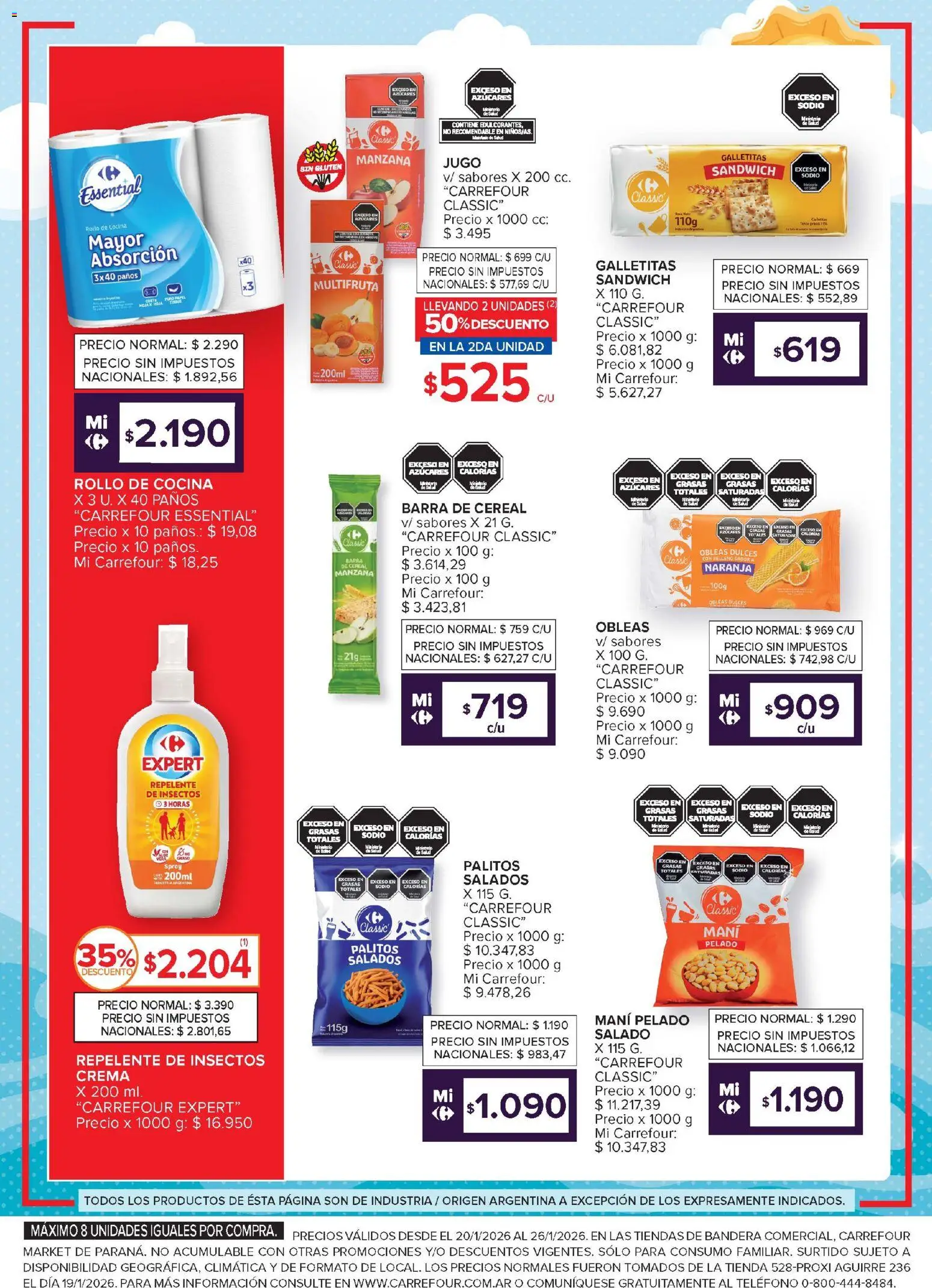 Carrefour Market catálogo │ válido desde el 20.01.2026 | Página: 3 | Productos: Repelente, Cocina, Galletitas, Mani