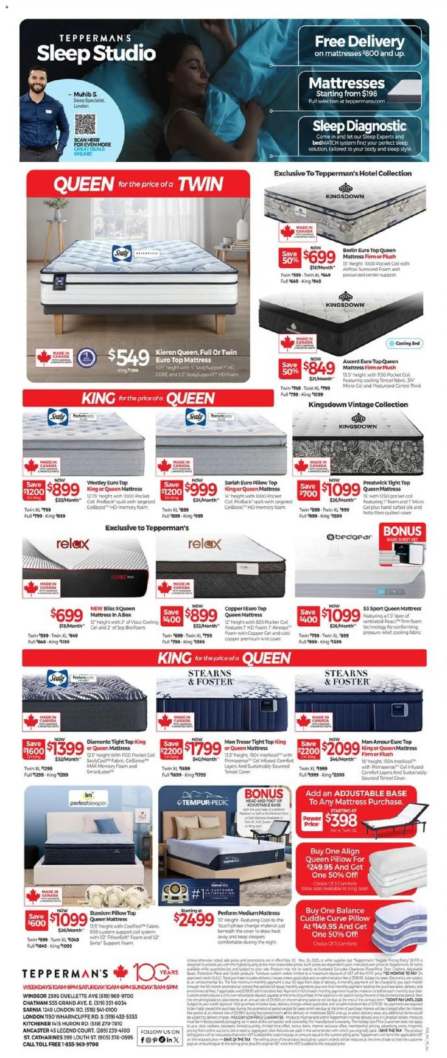 Tepperman's flyer valid from 20.11.2025 | Page: 11 | Products: Bed, Mattress, Pillow, Box