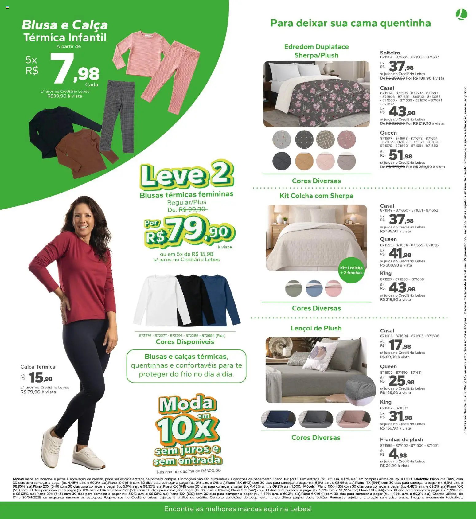 Lebes Folheto - válido de 01.04.2026 | Página: 15 | Produtos: Colcha, Cama, Lençol, Blusa