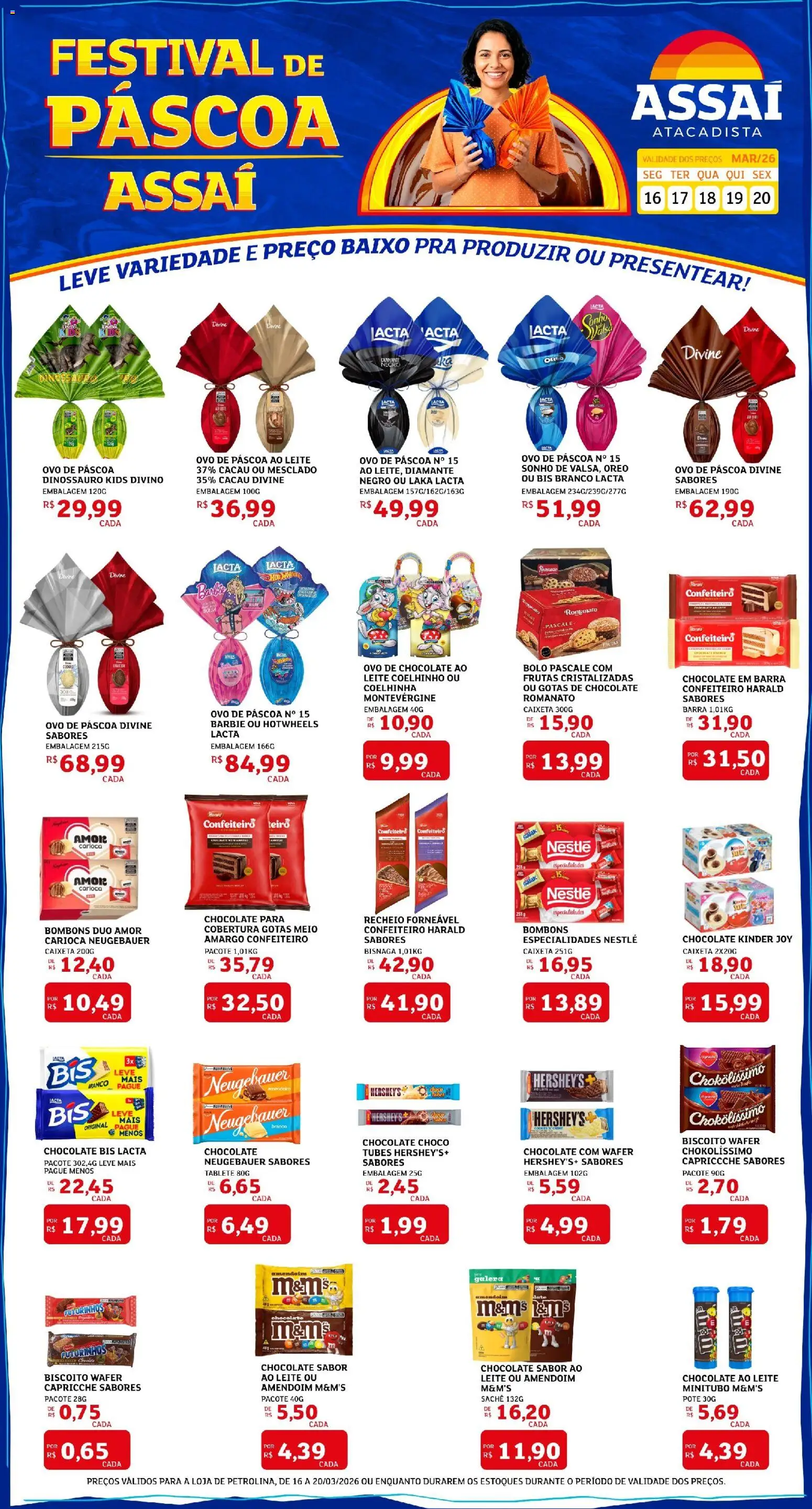 Assaí Atacadista Folheto - válido de 16.03.2026 | Página: 1 | Produtos: Ovo de páscoa, Leite, Chocolate, Bolo