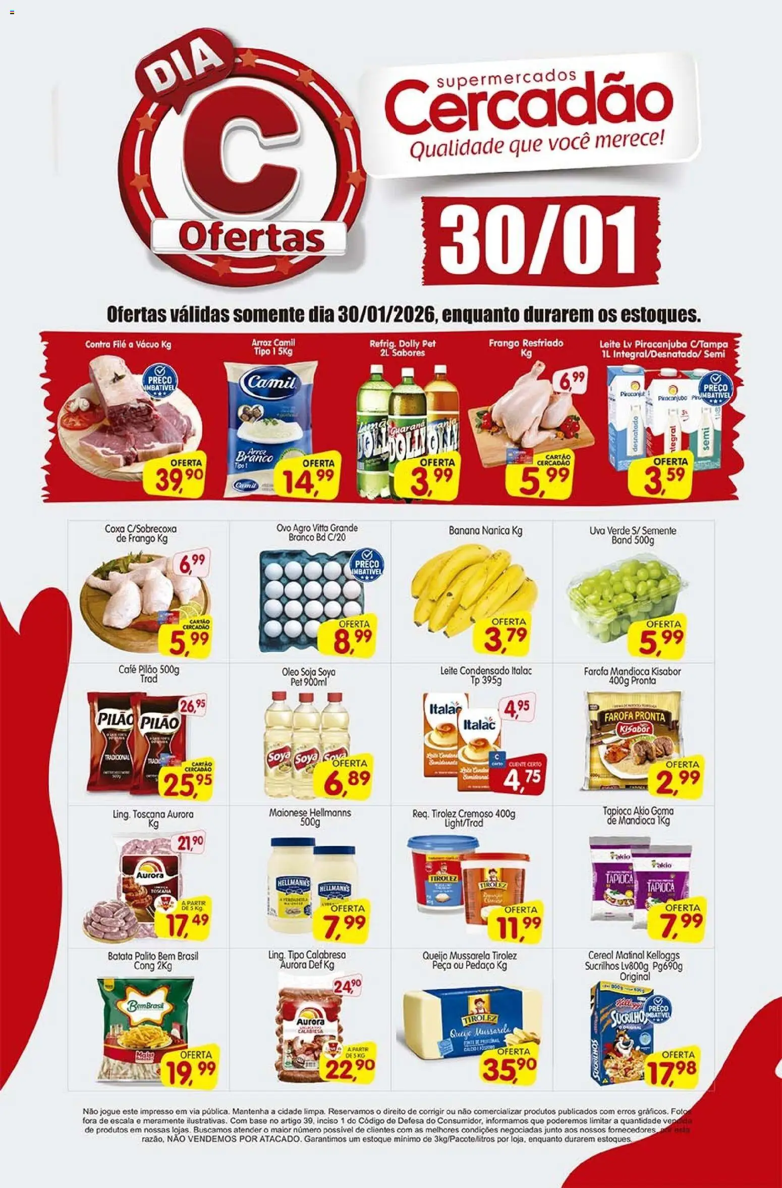 Cercadão Folheto - válido de 30.01.2026 | Página: 1 | Produtos: Base, Sucrilhos, Café pilão, Soja