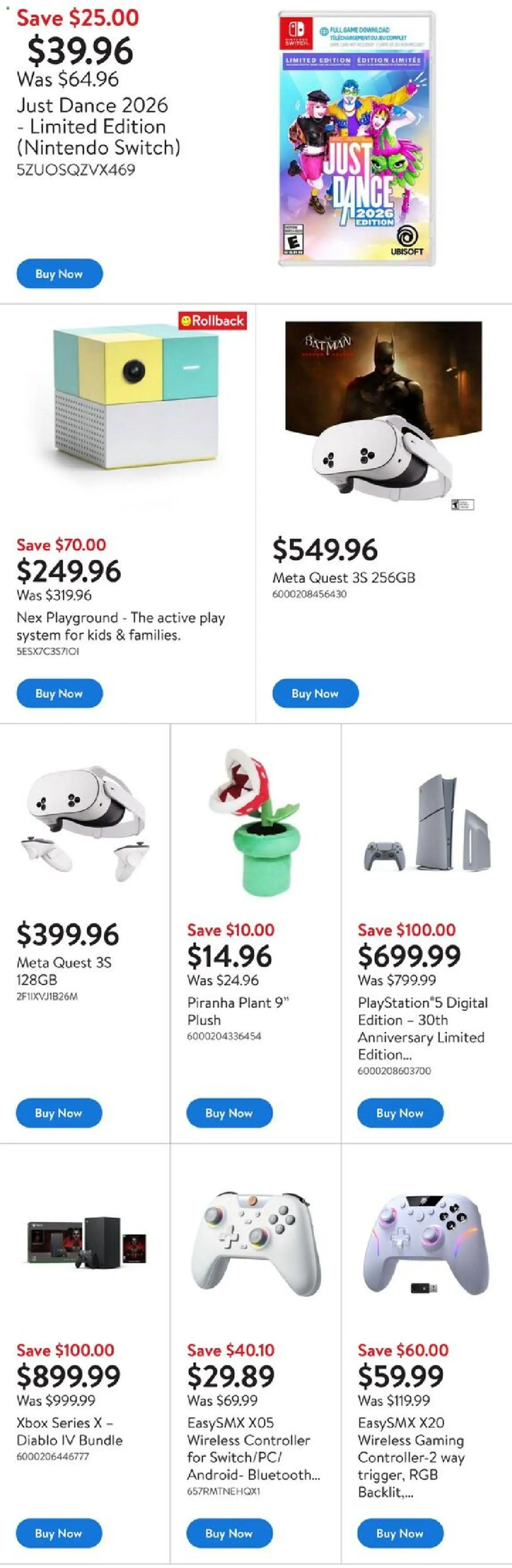 Walmart flyer valid from 20.11.2025 | Page: 4 | Products: Xbox, Game