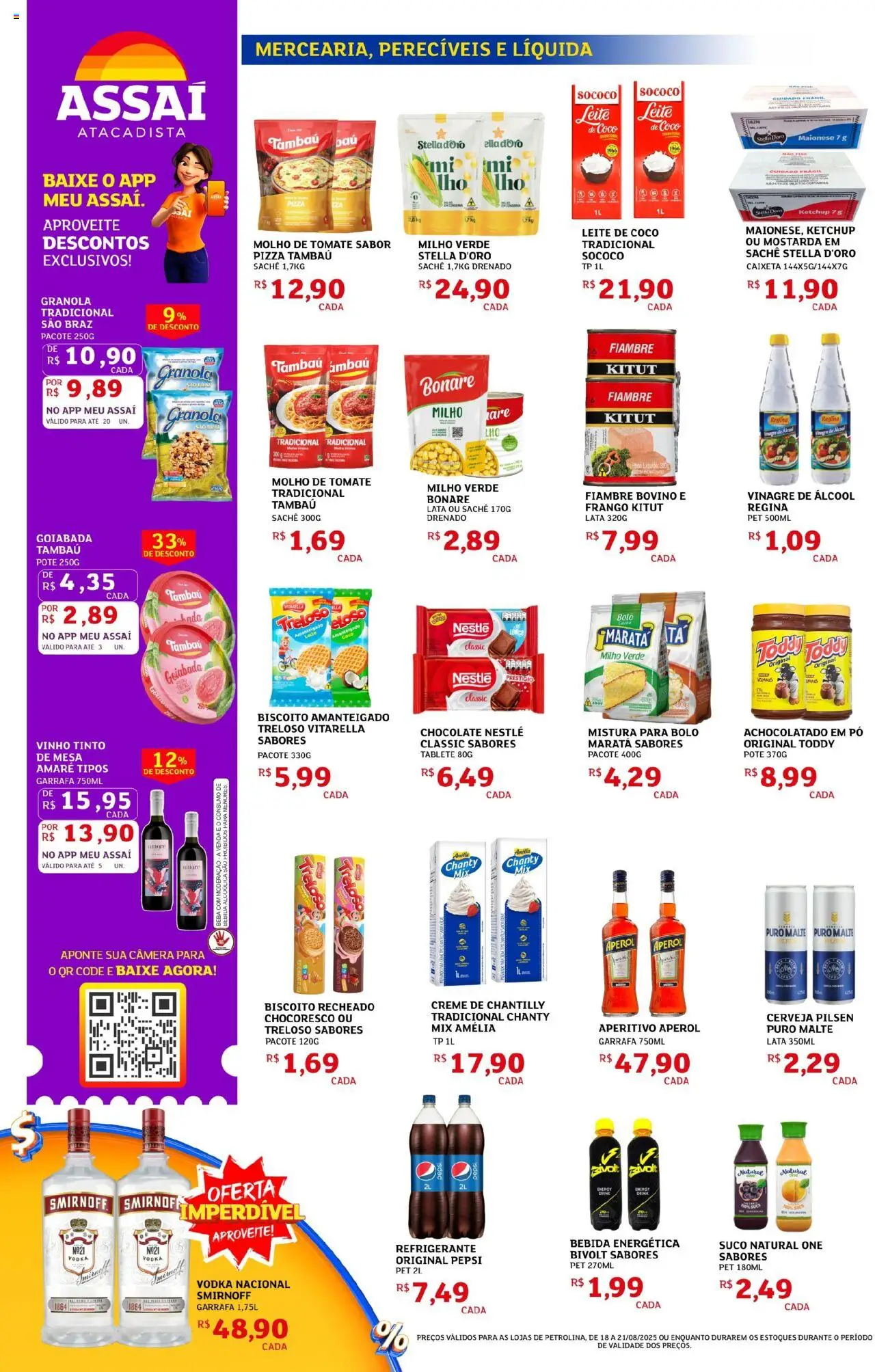 Assaí Atacadista Folheto - válido de 18.08.2025 | Página: 2 | Produtos: Molho de tomate, Vinagre, Leite, Frango