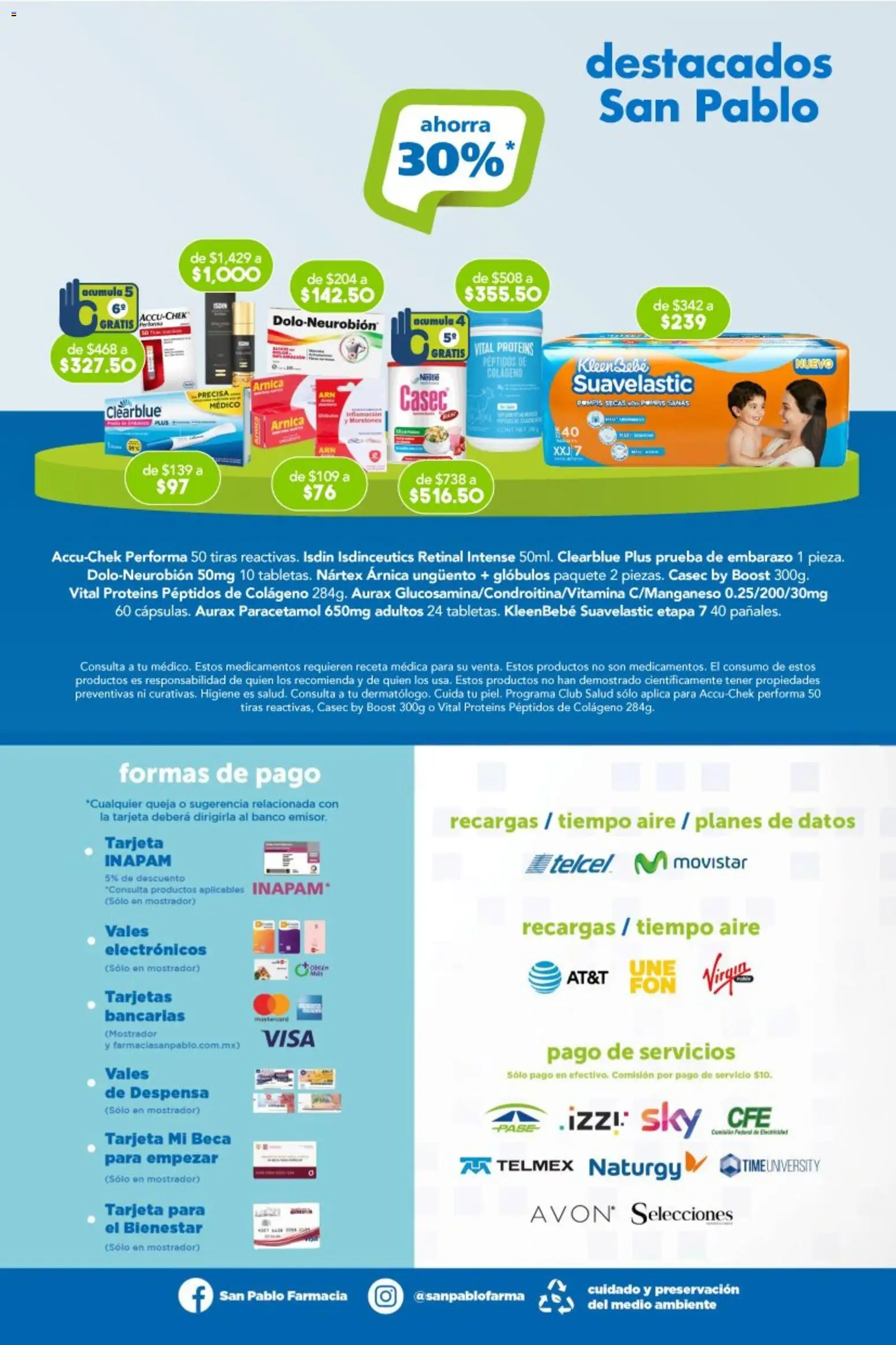 Nuevas ofertas de Farmacia San Pablo válidas en toda la República Mexicana desde el 23.11.2025. ¡Encuentra las mejores ofertas en Farmacia San Pablo catálogo! | Página: 18 | Productos: Banco, Despensa