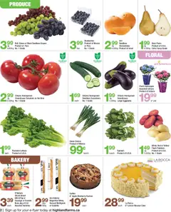 Preview of Highland Farms weekly flyer / circulaire from shop Highland Farms valid from 09.04.2026 | Page: 2 | Products: Potatoes, Bakery, Bread, Tomatoes