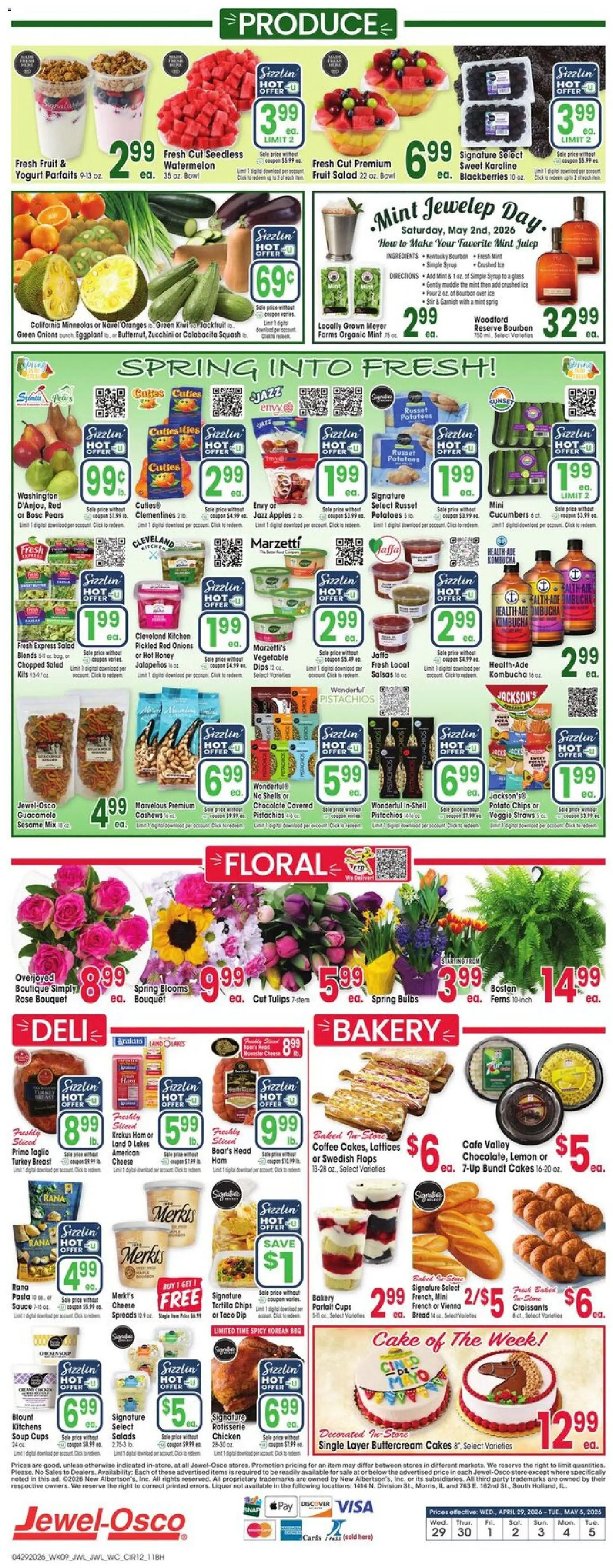 Jewel Osco Weekly Ad - IL - valid from 29.04.2026 | Page: 12 | Products: Zucchini, Ham, Apples, Potatoes