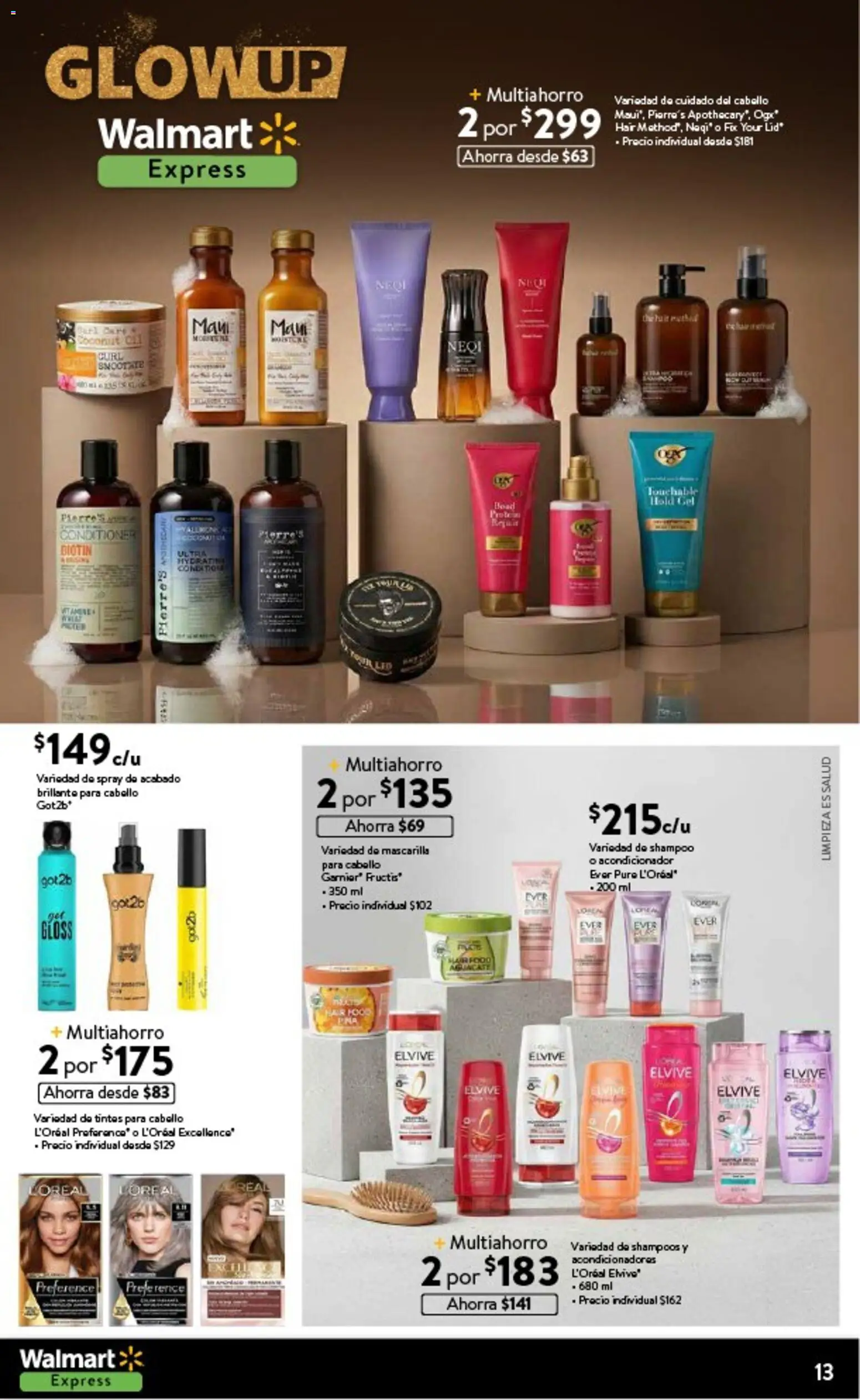 Nuevas ofertas de Walmart Express válidas en toda la República Mexicana desde el 11.02.2026. ¡Encuentra las mejores ofertas en Walmart Express folleto! | Página: 13 | Productos: Aguacate, Mascarilla, Acondicionador