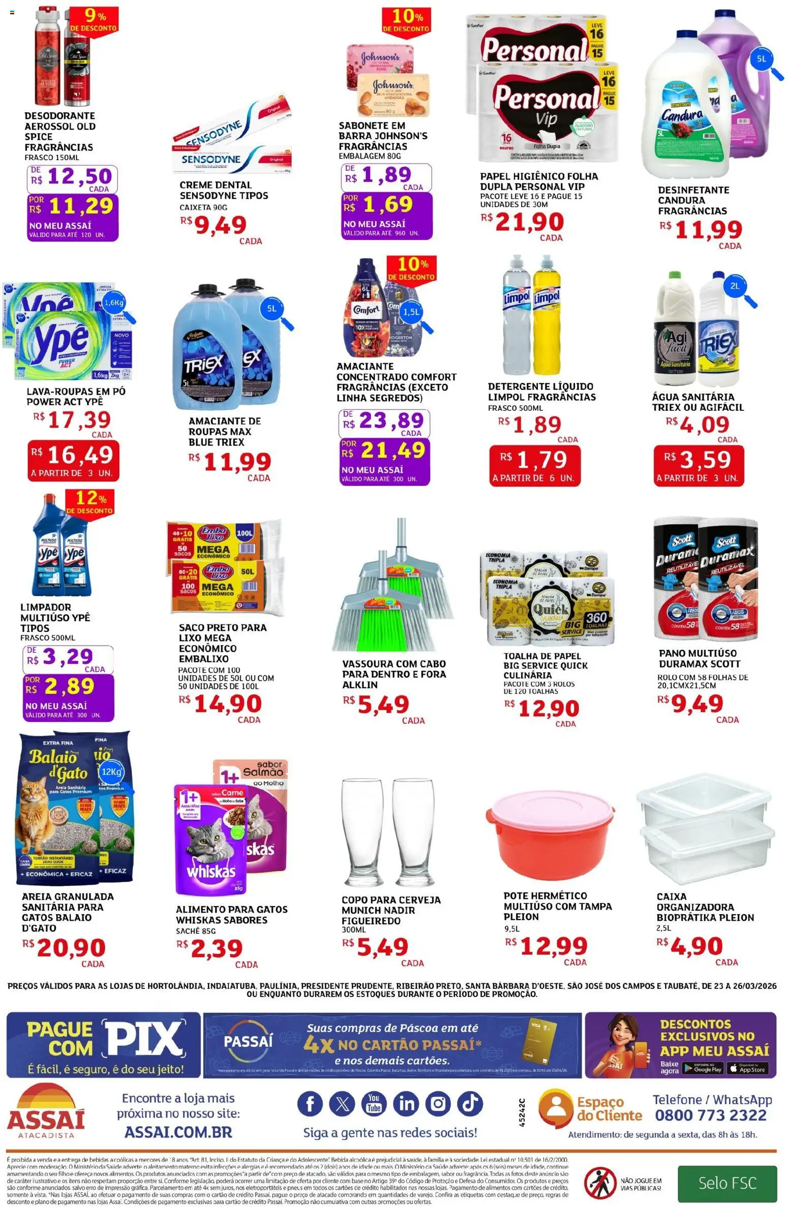 Assaí Atacadista Folheto - válido de 23.03.2026 | Página: 4 | Produtos: Pó, Carne, Amêndoas, Vassoura