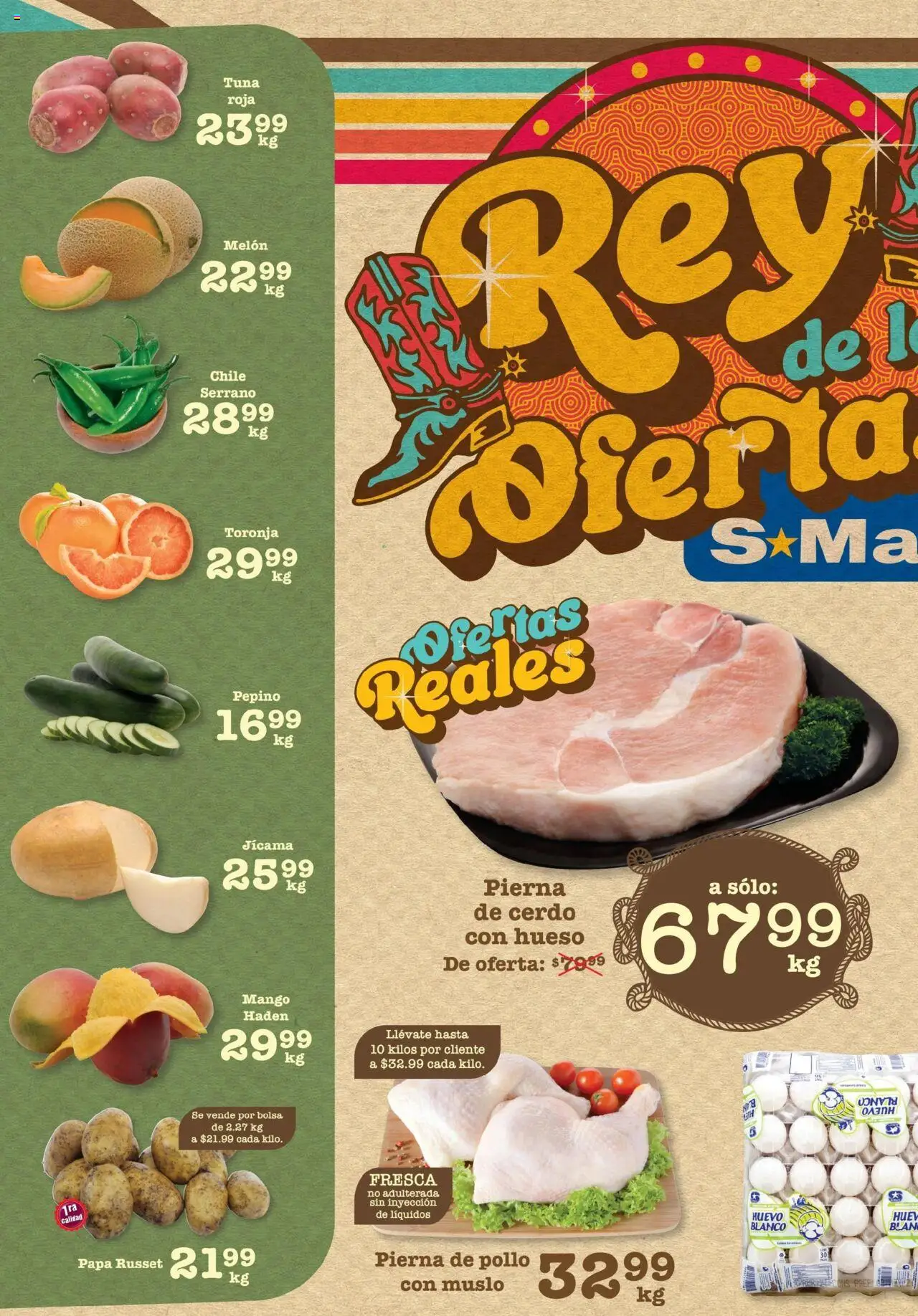 Nuevas ofertas de S-Mart válidas en toda la República Mexicana desde el 05.08.2025. ¡Encuentra las mejores ofertas en S-Mart - Folleto - Monterrey! | Página: 2 | Productos: Melón, Mango, Toronja, Cerdo