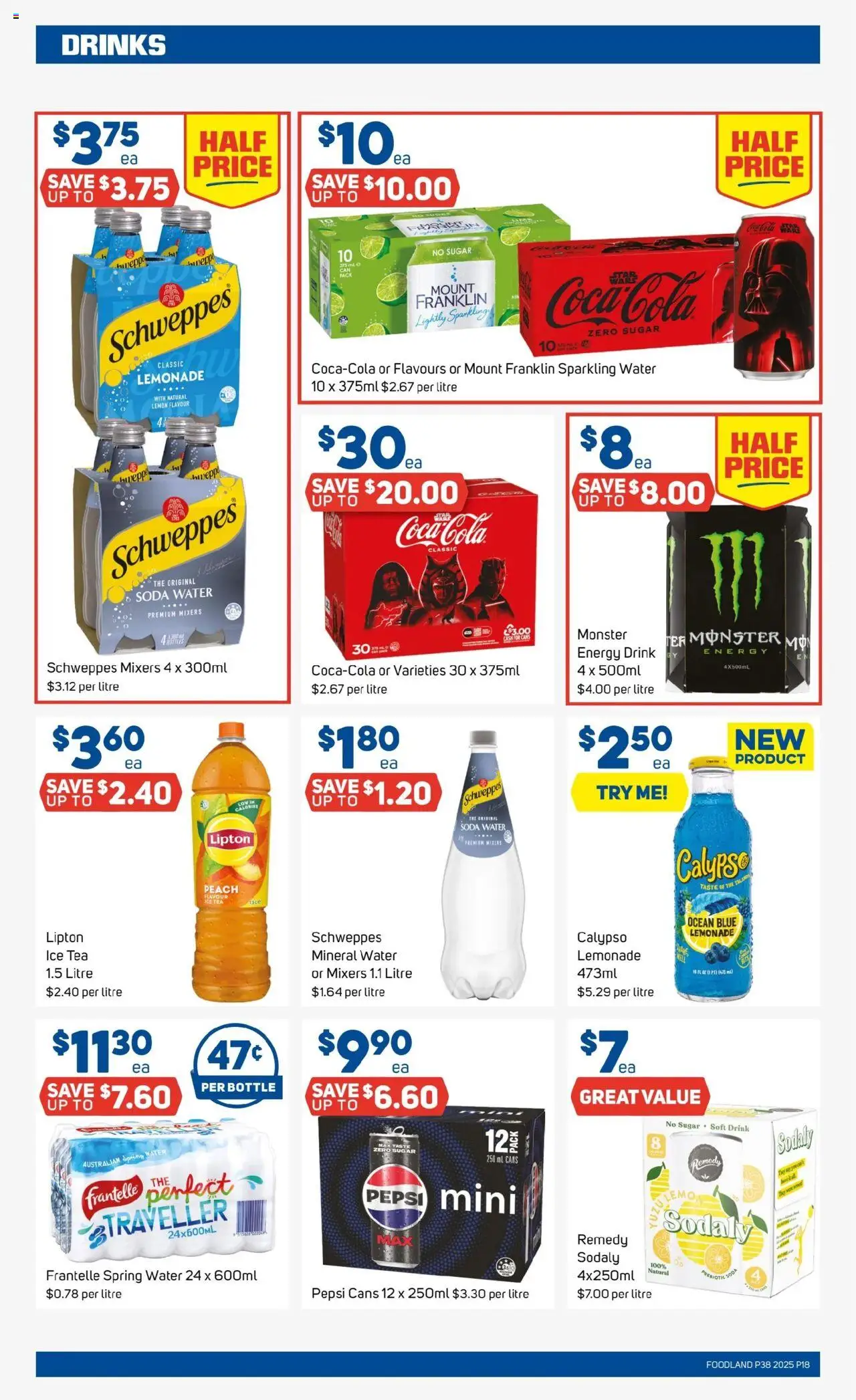 Foodland catalogue - valid from 17.09.2025 | Page: 18 | Products: Energy drink, Tea, Water, Lemon
