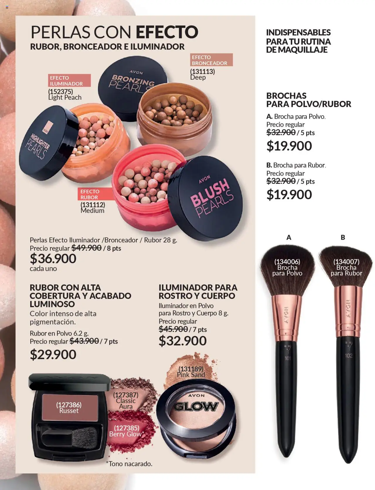 Avon revista - valida desde el 12.09.2025 | Página: 37 | Productos: Iluminador, Brocha, Maquillaje, Bronceador