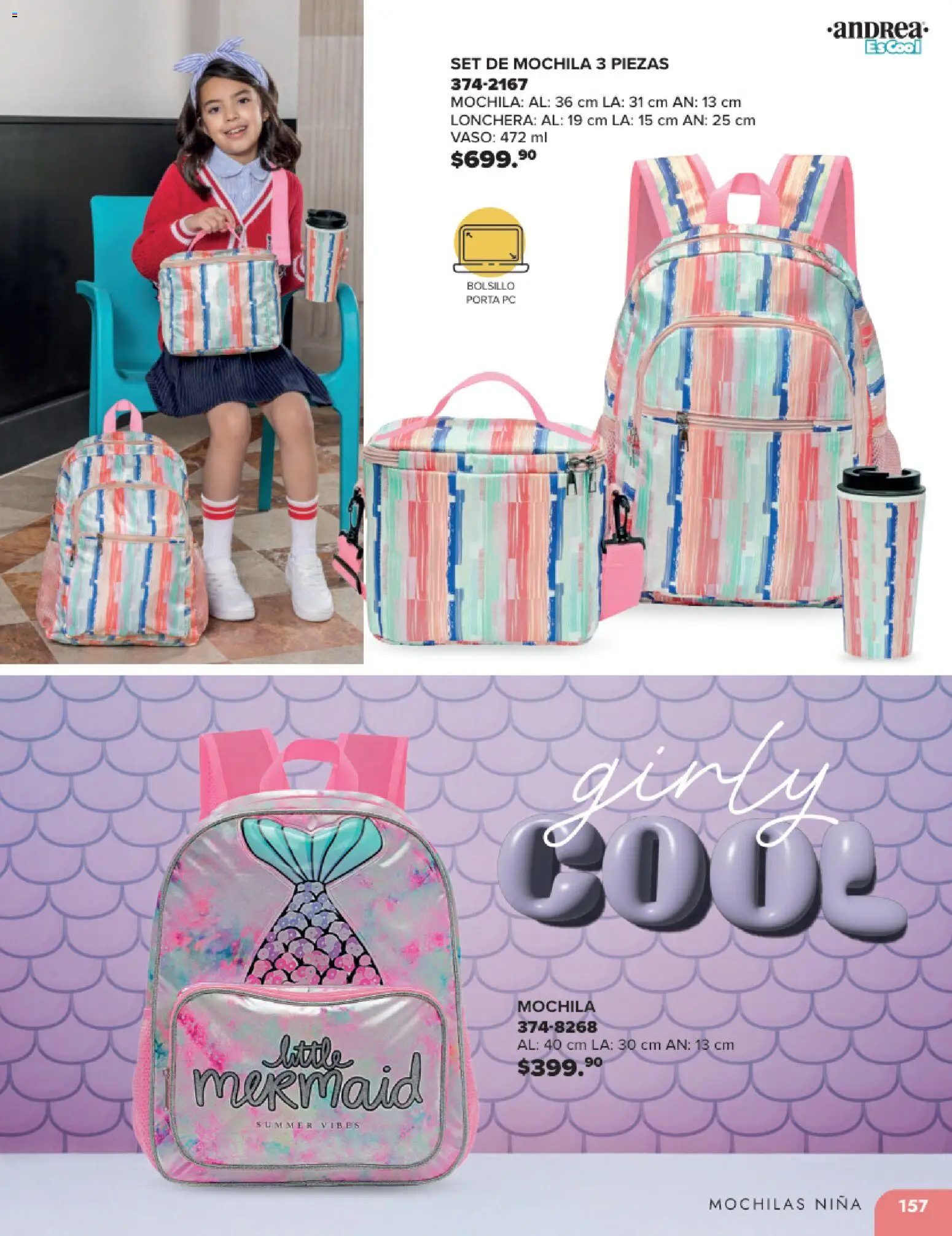 Nuevas ofertas de Andrea válidas en toda la República Mexicana desde el 25.05.2025. ¡Encuentra las mejores ofertas en Andrea catálogo Colegial ! | Página: 157 | Productos: Mochila