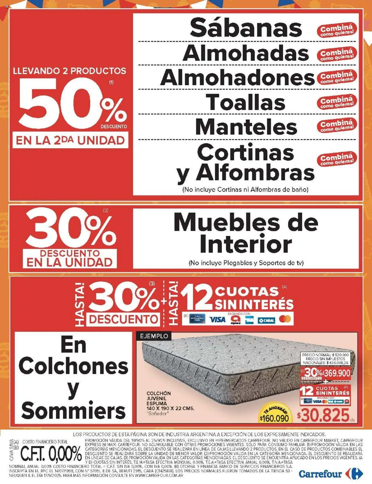 Carrefour ofertas - Comodoro │ válido desde el 18.09.2025 | Página: 20 | Productos: Caso, Sabanas, Toallas, Sobre