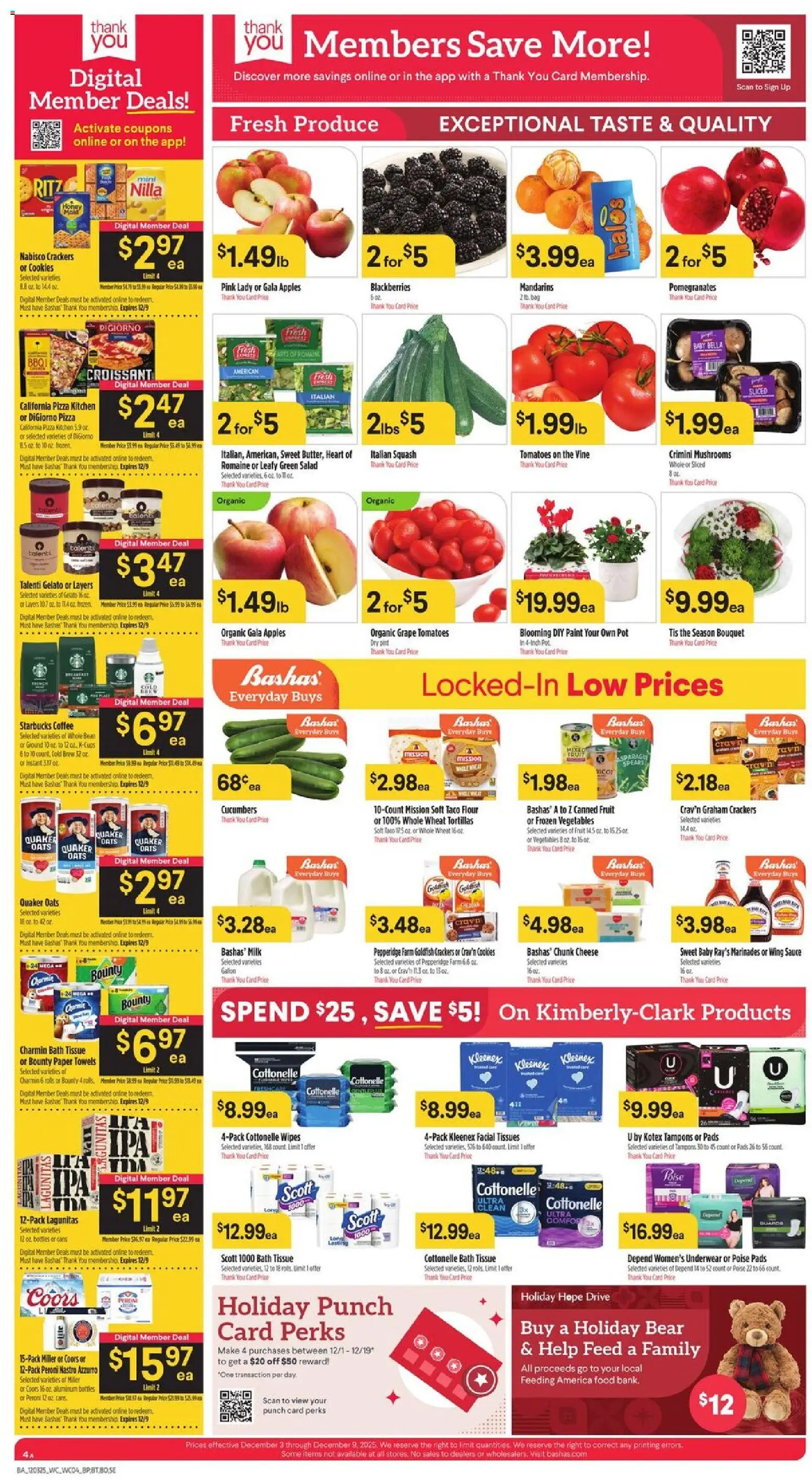 Basha's Weekly Ad - valid from 03.12.2025 | Page: 4 | Products: Romaine, Mandarins, Cheese, Cucumbers