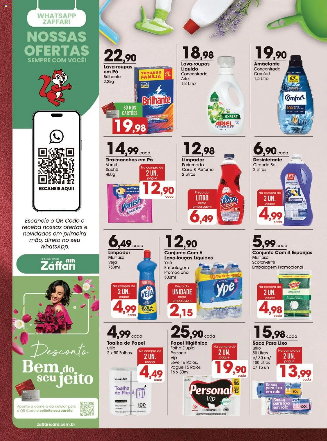 Zaffari Folheto - válido de 07.10.2025 | Página: 12 | Produtos: Saco para lixo, Perfume, Ariel, Papel higiênico