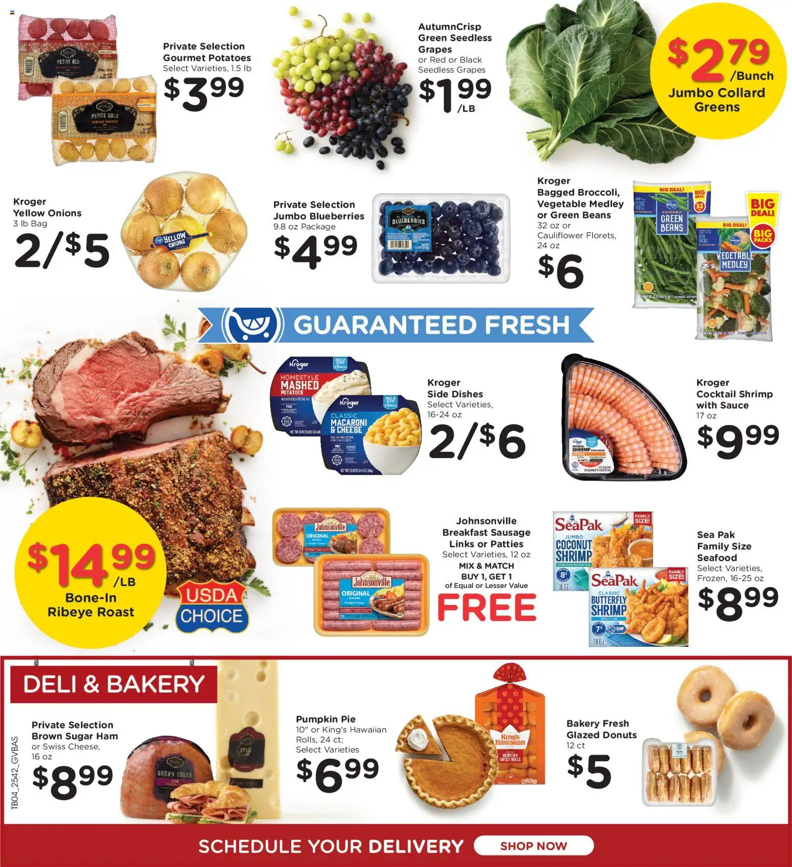 Kroger Ad - valid from 19.11.2025 | Page: 5 | Products: Sausage, Grapes, Cauliflower, Bag