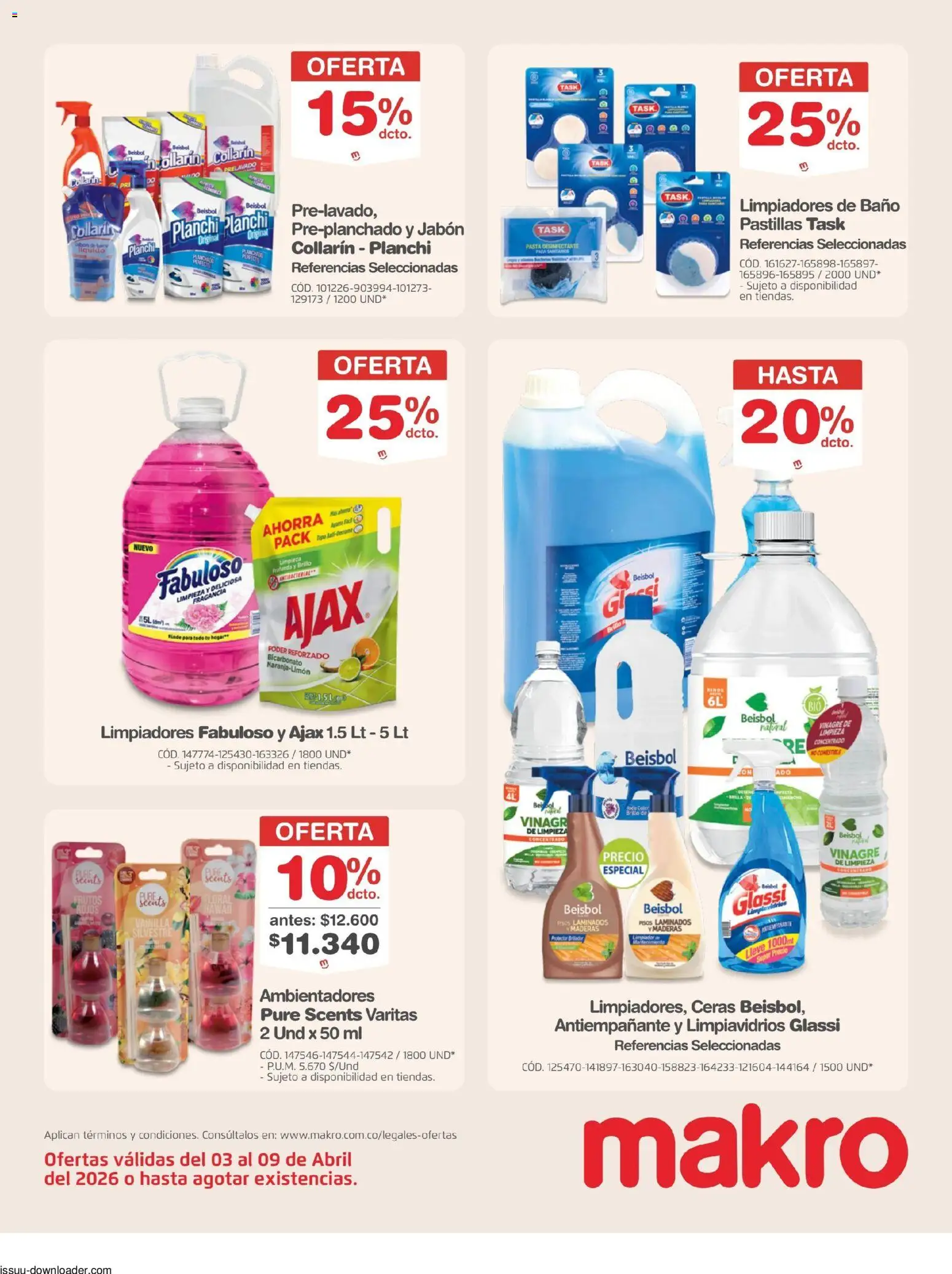 Makro revista - valida desde el 03.04.2026 | Página: 23 | Productos: Pasta, Brillo, Baño, Vinagre