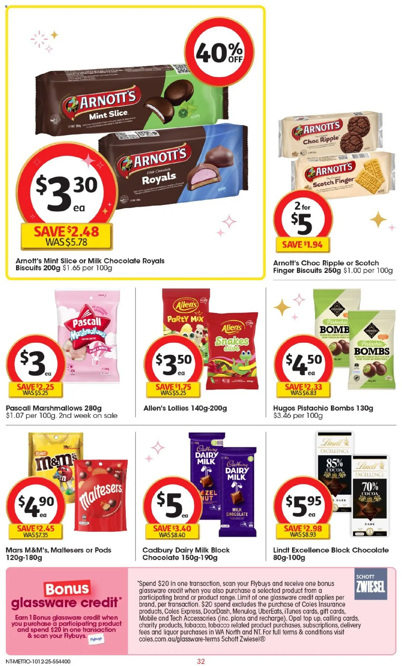 Coles catalogue - valid from 10.12.2025 | Page: 33 | Products: Milk, Chocolate, Glassware, Biscuits