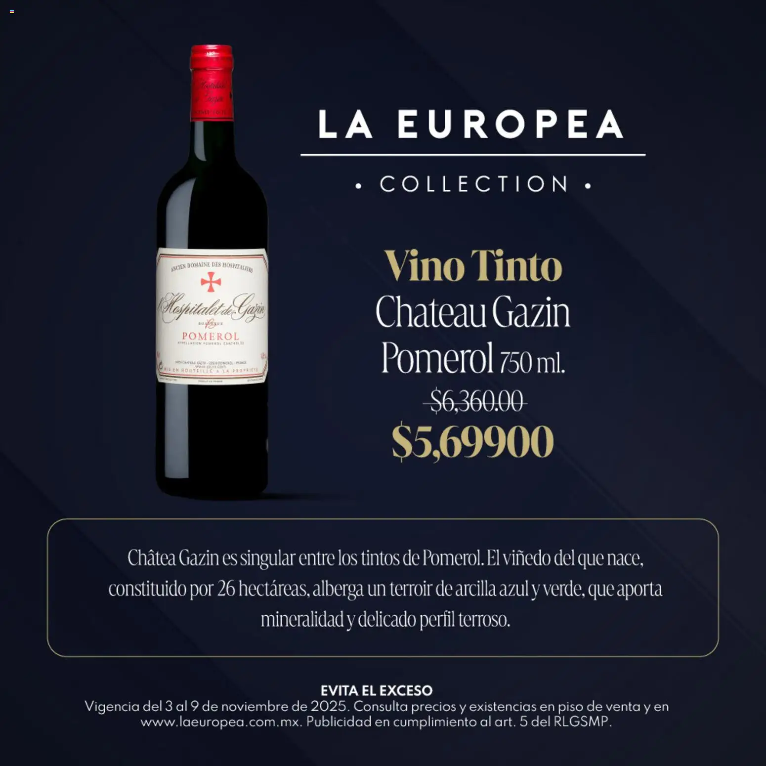 Nuevas ofertas de La Europea válidas en toda la República Mexicana desde el 03.11.2025. ¡Encuentra las mejores ofertas en La Europea catálogo Grandes Vinos de la semana! | Página: 5 | Productos: Perfil, Vino