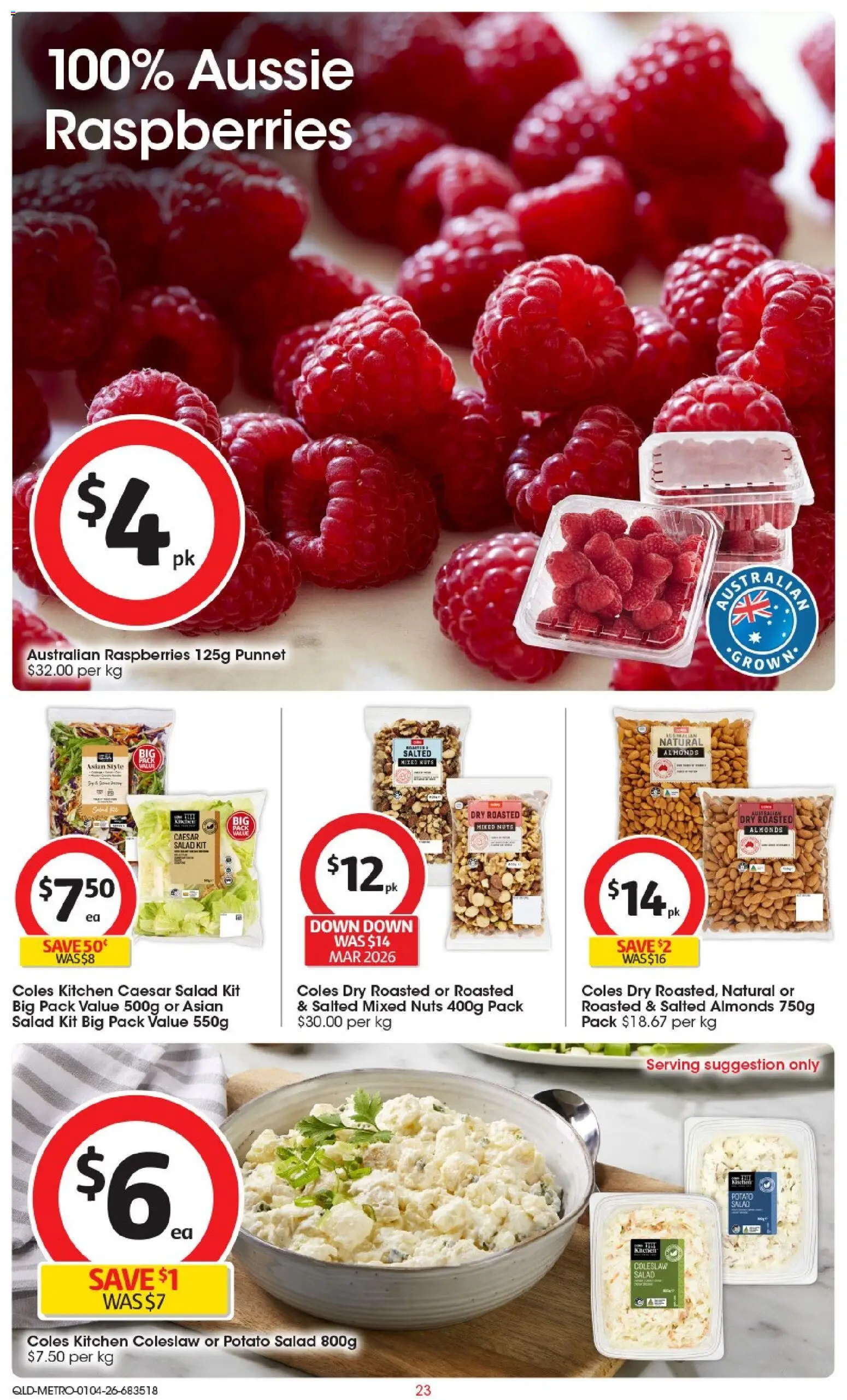Coles catalogue - valid from 01.04.2026 | Page: 23 | Products: Almonds, Nuts, Salad