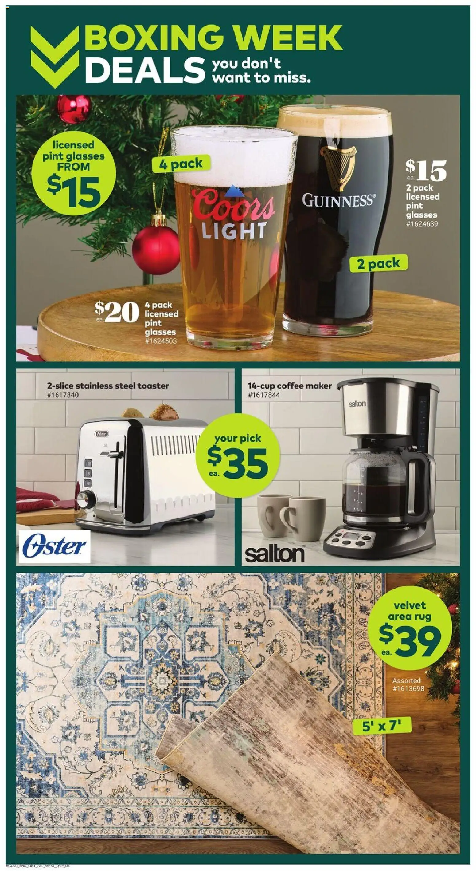 Giant Tiger flyer valid from 17.12.2025 | Page: 8 | Products: Glasses, Coffee maker, Toaster, Coffee