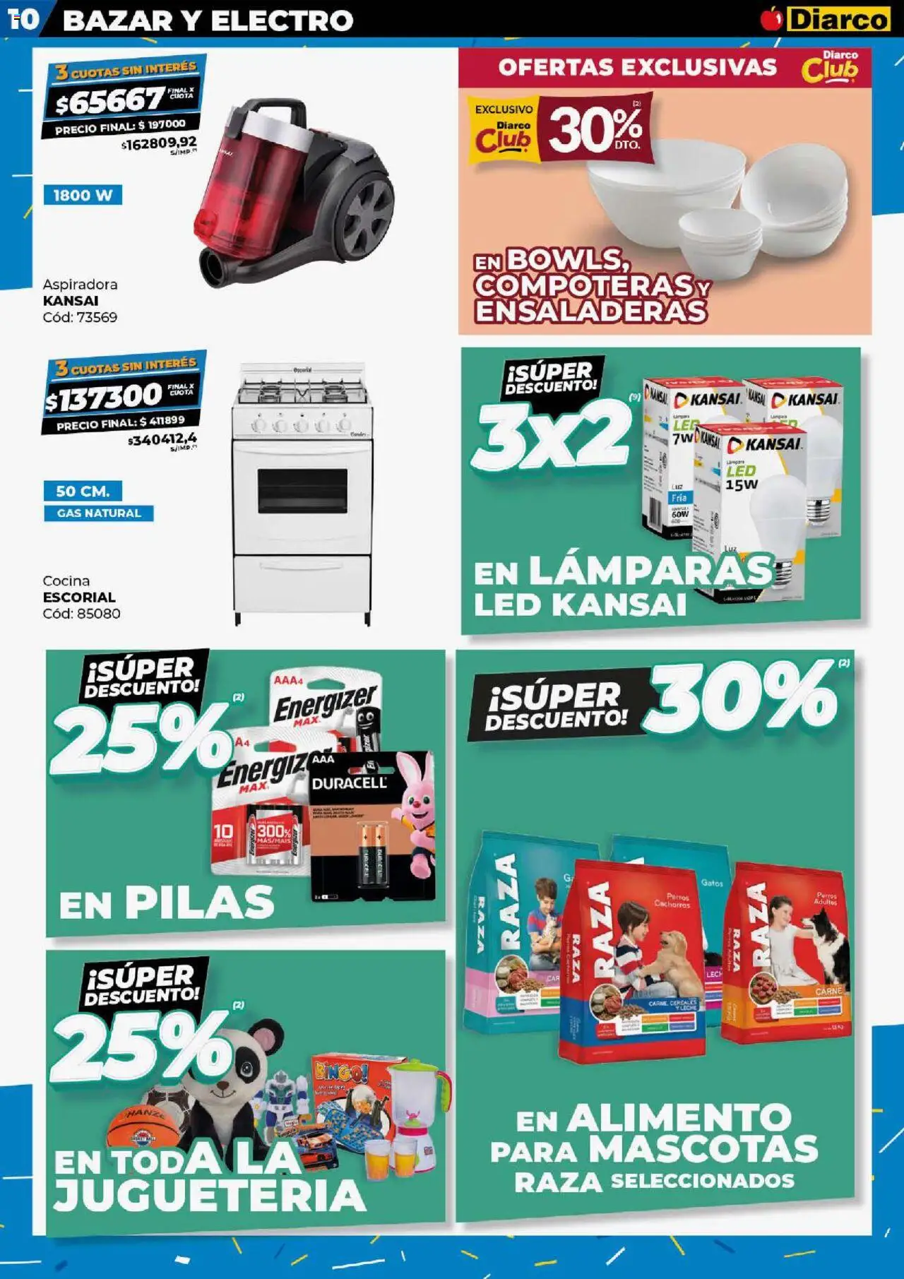 Diarco - Ofertas Pueblo Sur │ válido desde el 15.09.2025 | Página: 10 | Productos: Cocina, Pilas, Lámpara, Cereales