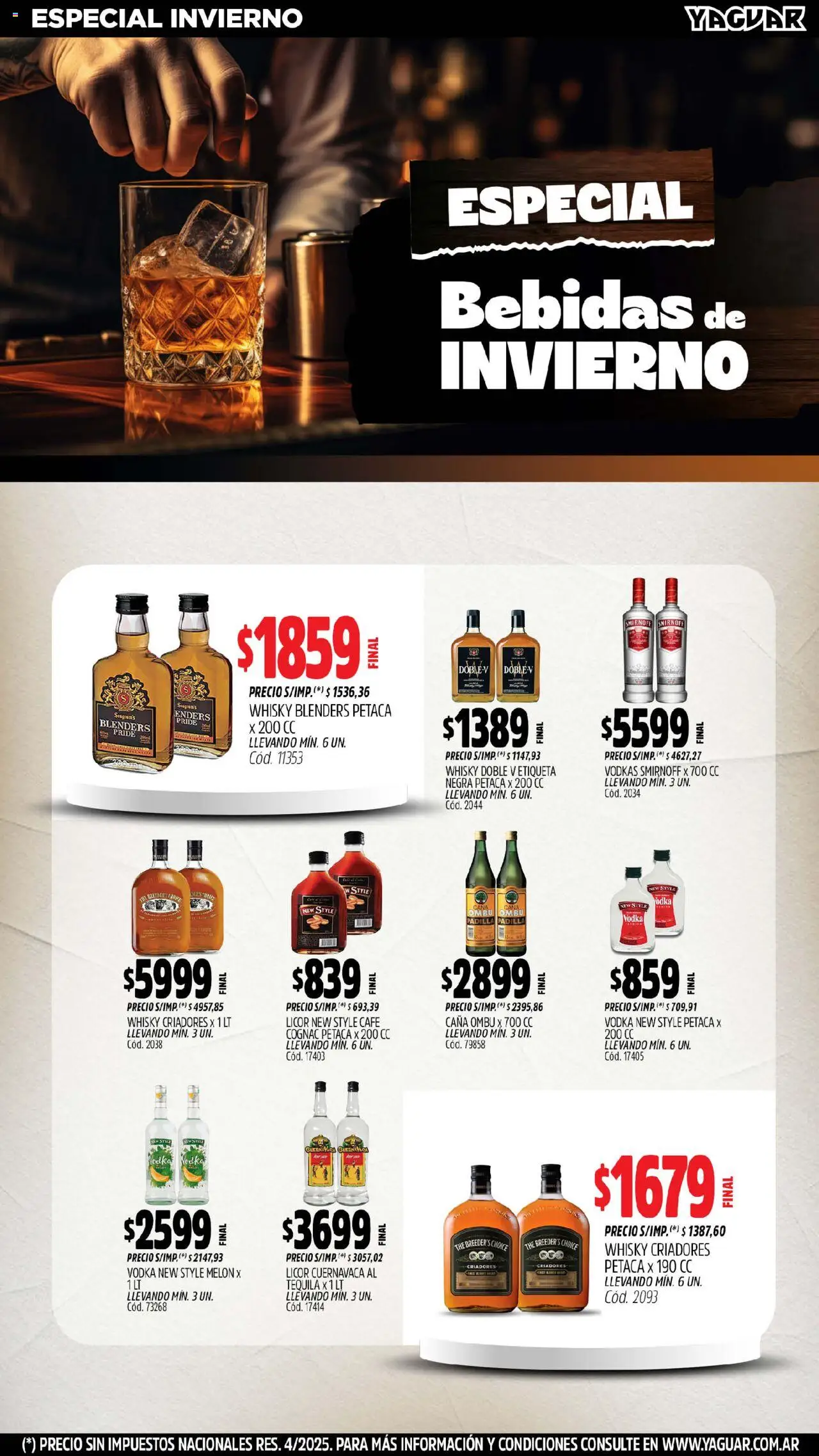 Yaguar - Bahía Blanca │ válido desde el 11.08.2025 | Página: 9 | Productos: Vodka, Whisky, Melón, Café