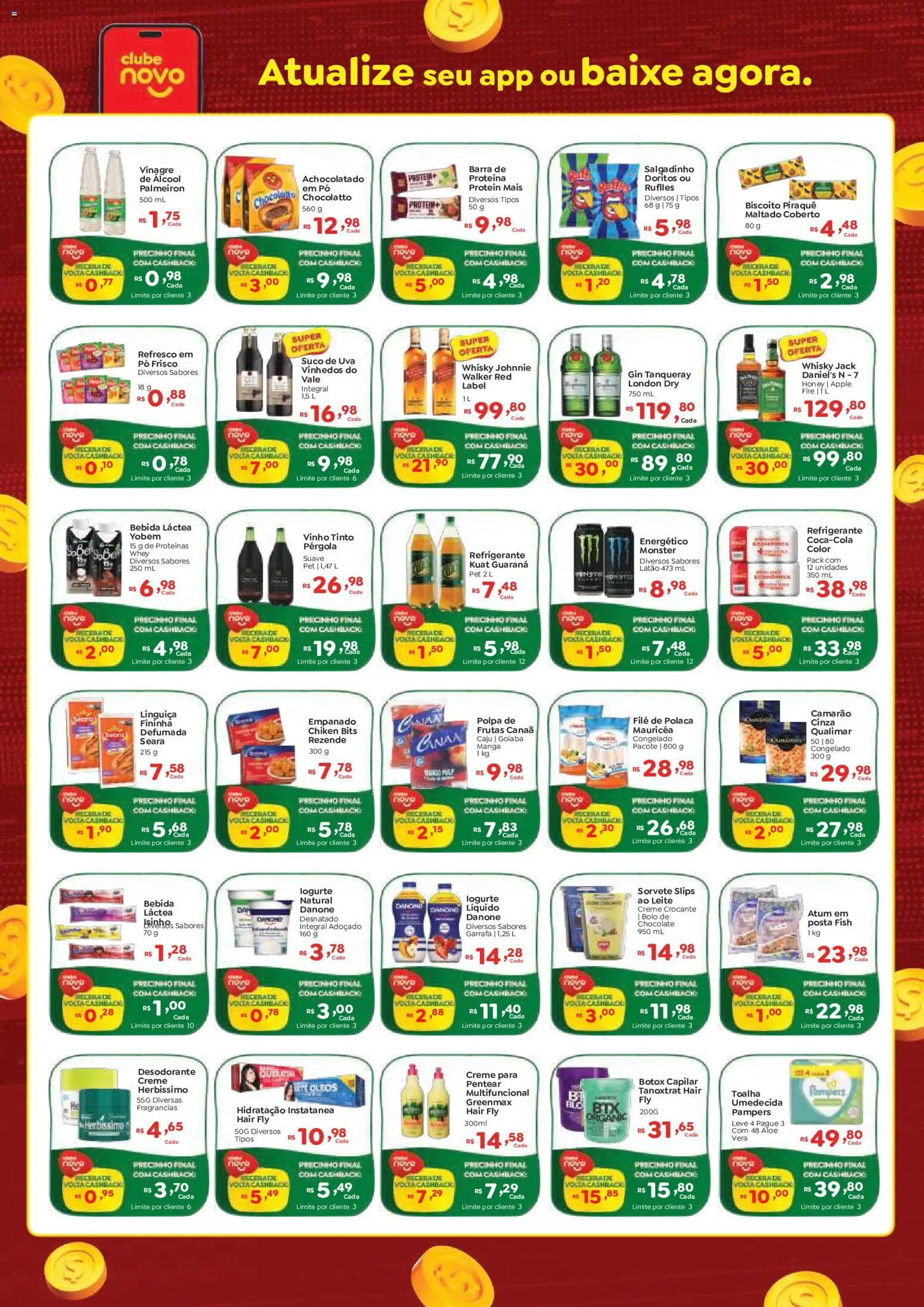 Novo Atacarejo Folheto - válido de 24.10.2025 | Página: 2 | Produtos: Biscoito, Linguiça, Vinho, Creme