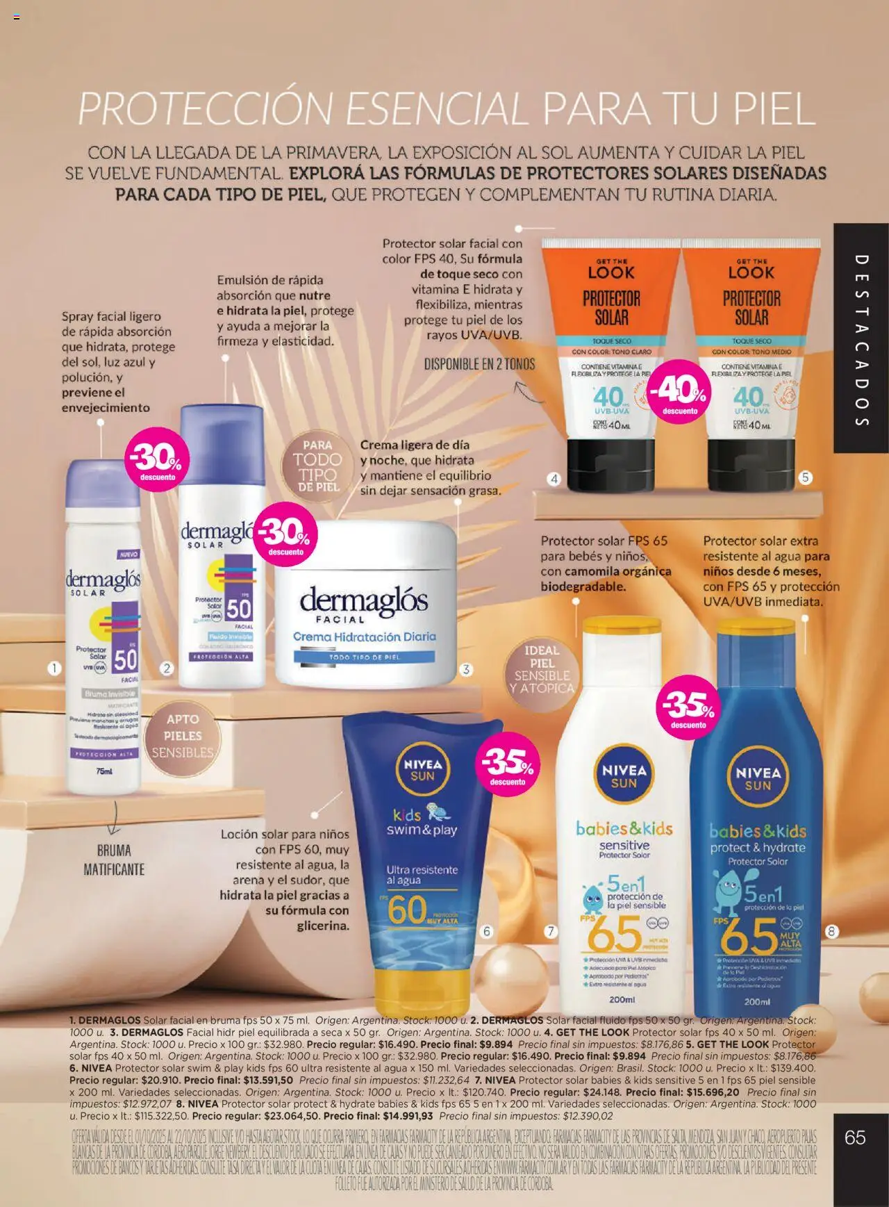Farmacity catálogo │ válido desde el 01.10.2025 | Página: 65 | Productos: Loción, Bruma, Agua, Crema