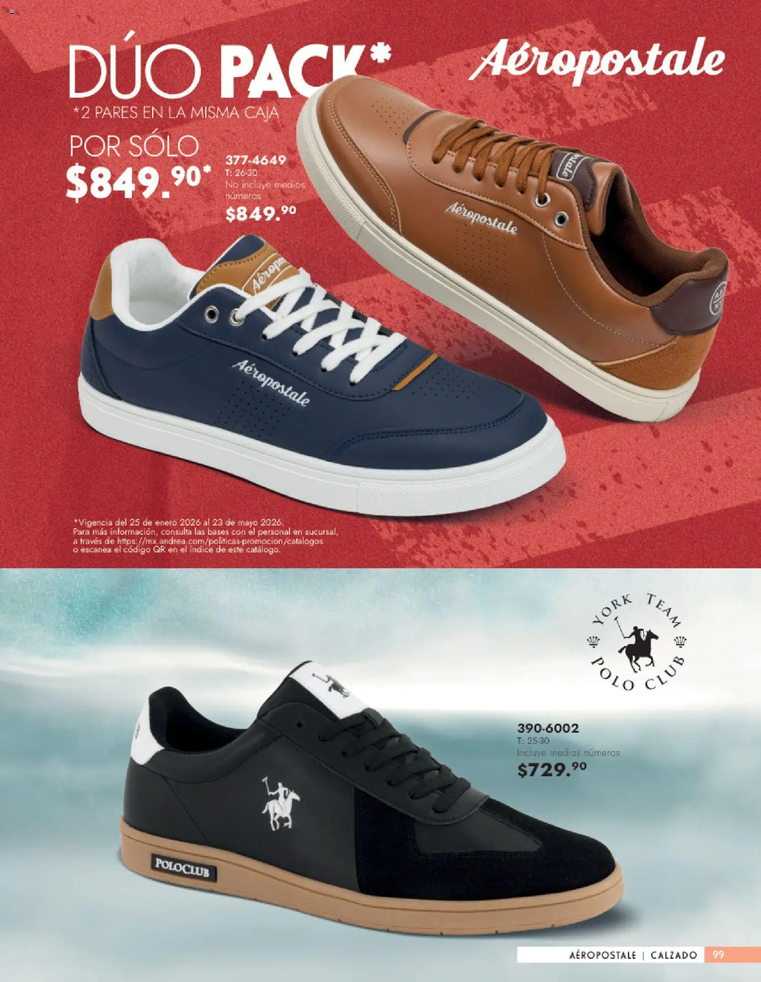 Nuevas ofertas de Andrea válidas en toda la República Mexicana desde el 25.01.2026. ¡Encuentra las mejores ofertas en Andrea catálogo Calzado Caballero! | Página: 99 | Productos: Té, Caja