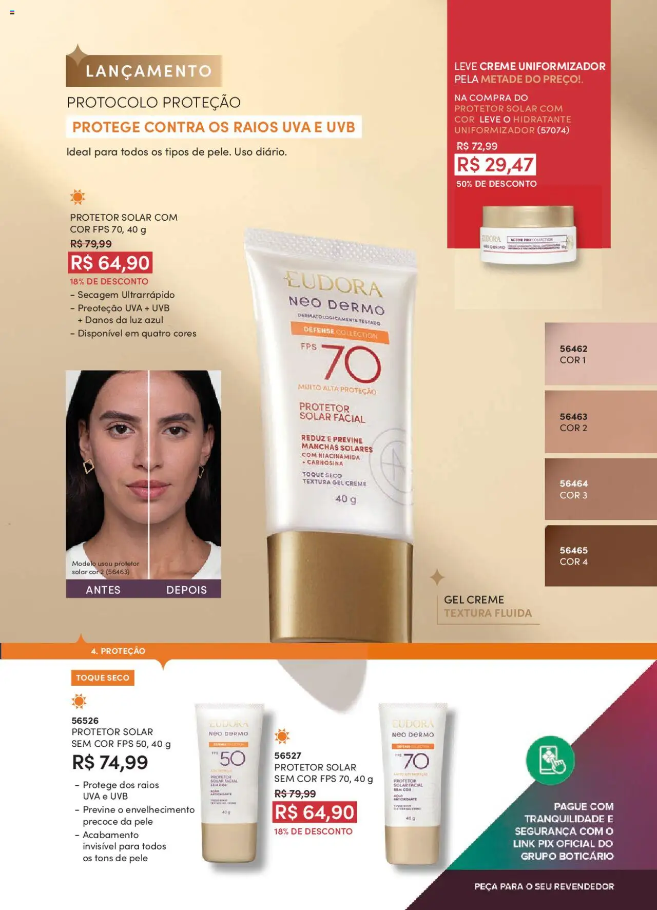 Eudora Folheto - válido de 07.10.2025 | Página: 101 | Produtos: Protetor solar, Creme, Protetor solar facial