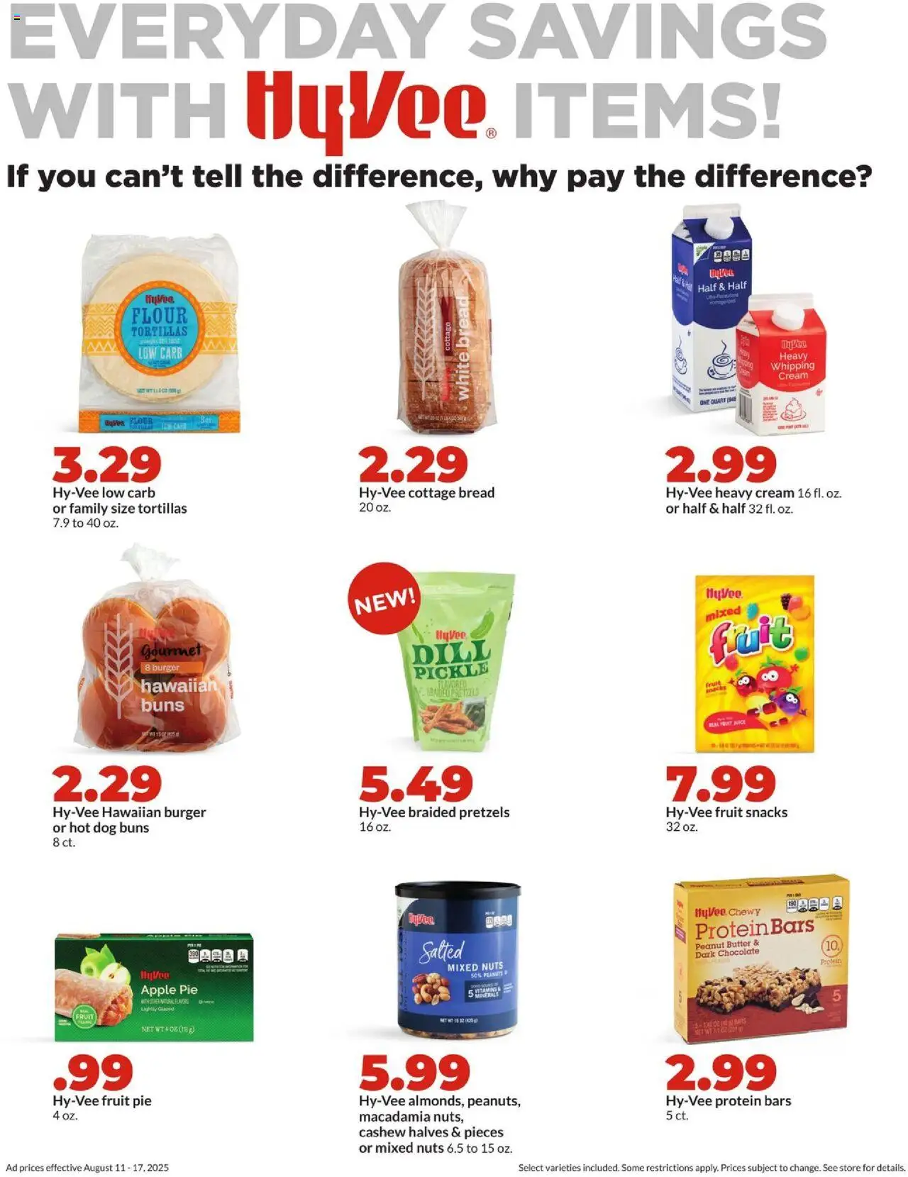 HyVee Weekly Ad - valid from 11.08.2025 | Page: 15 | Products: Butter, Chocolate, Cream, Apple Pie