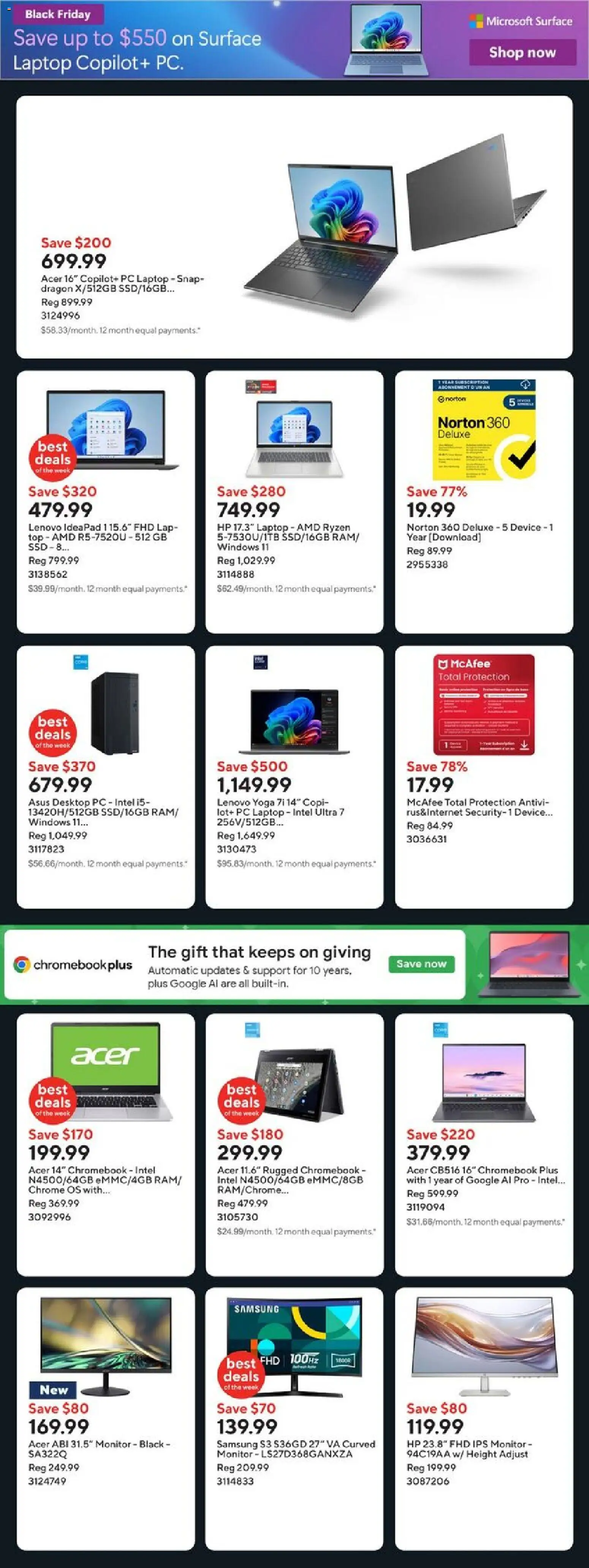 Staples flyer valid from 28.11.2025 | Page: 4 | Products: Monitor, PC