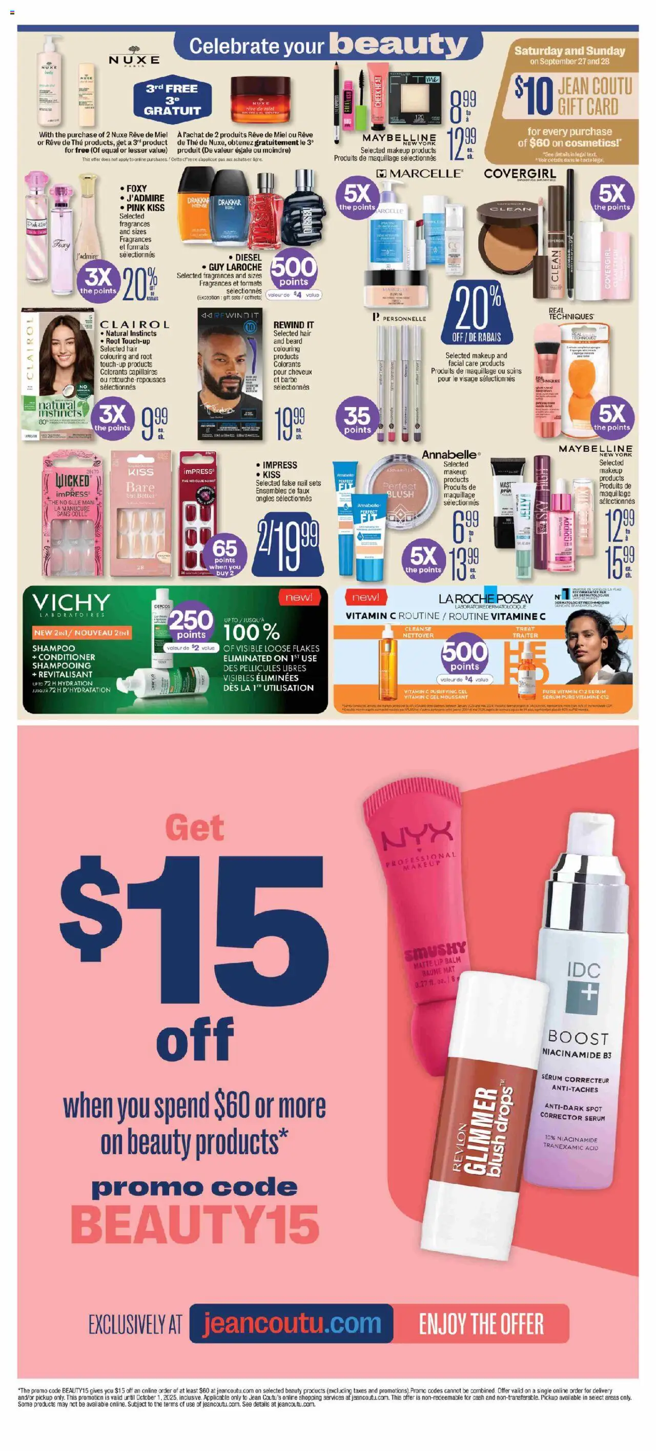 Jean Coutu flyer valid from 25.09.2025 | Page: 5 | Products: Flakes, Blush, Shampoo, Conditioner